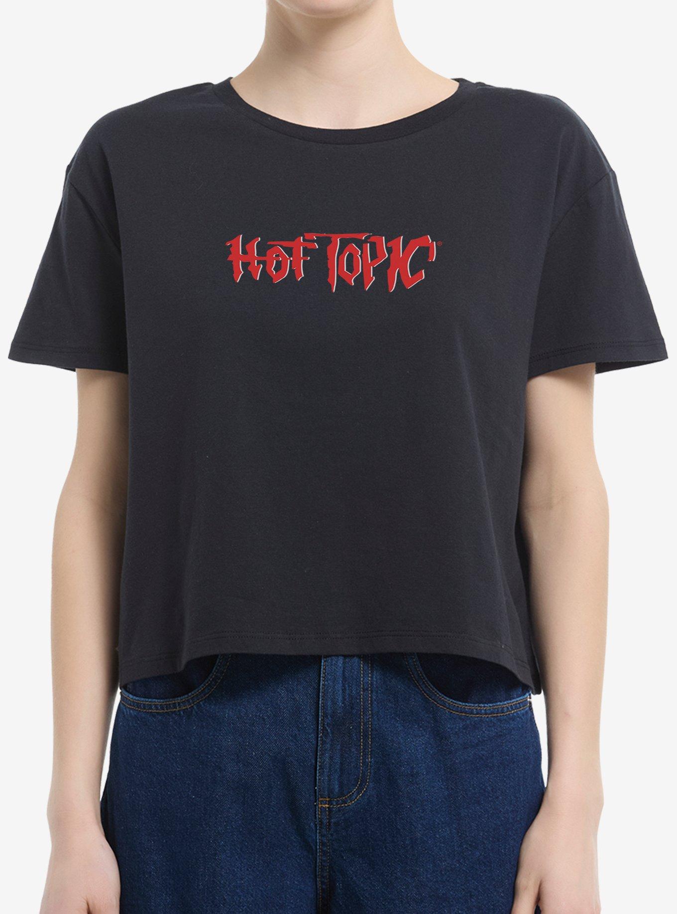 Retro Hot Topic Logo Girls Boxy Crop T-Shirt | Hot Topic