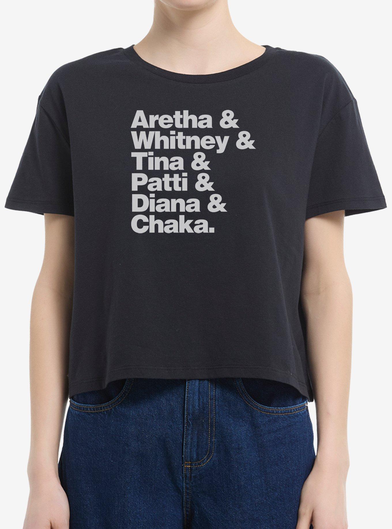 Black History Month Aretha Whitney Tina Patti Diana Chaka Girls Boxy Crop T-Shirt, , hi-res