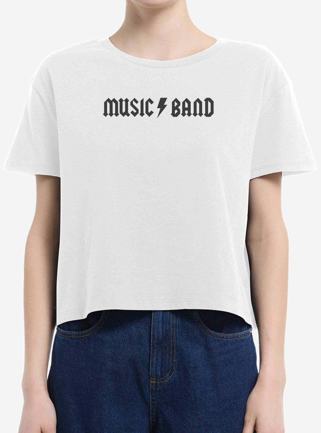 Music Band Logo Girls Boxy Crop T-Shirt, , hi-res