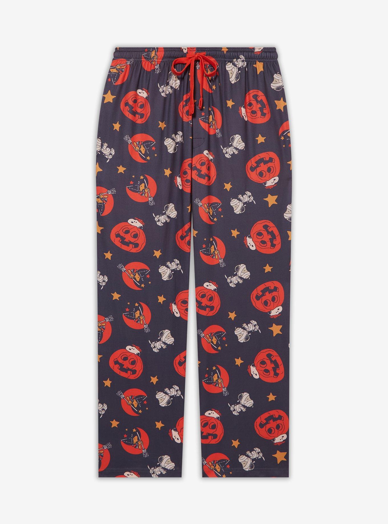 Peanuts Snoopy Jack-o-Lantern Allover Print Sleep Pants — BoxLunch Exclusive, , hi-res