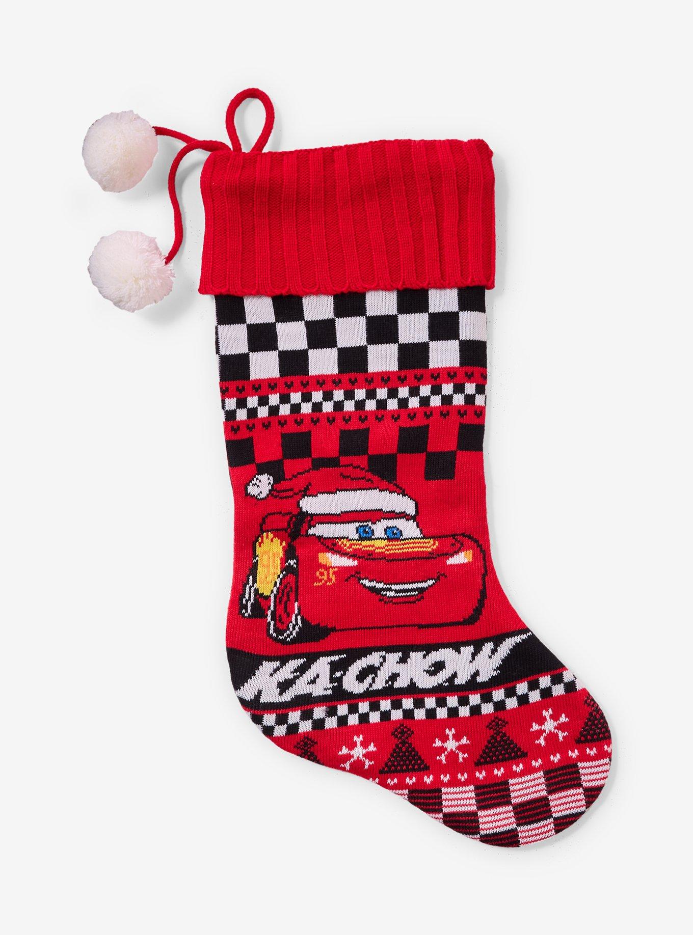 Disney Pixar Cars Lightning McQueen Holiday Knit Stocking — BoxLunch Exclusive, , hi-res