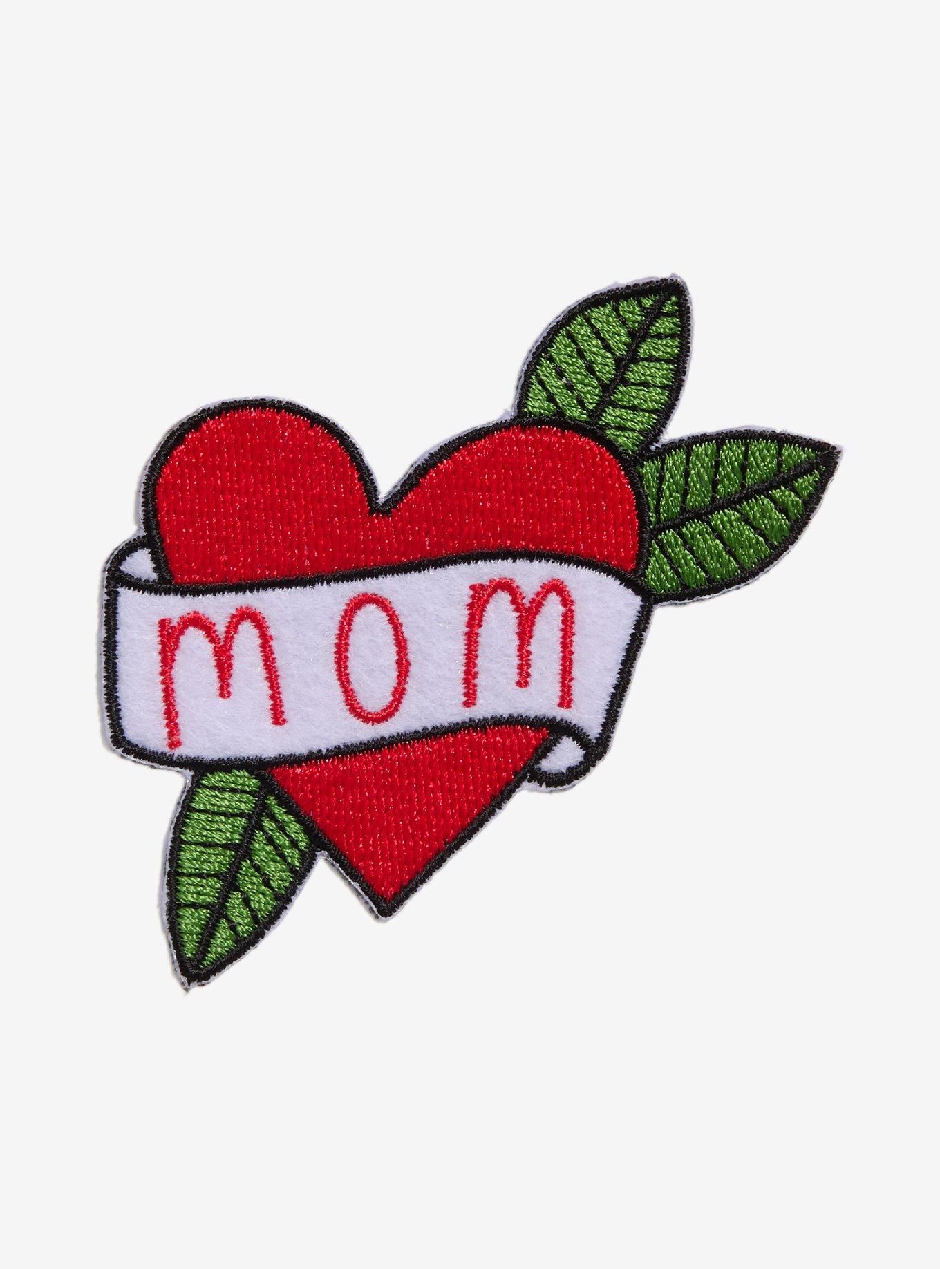 Badge Bomb Mom Heart Tattoo Patch, , hi-res