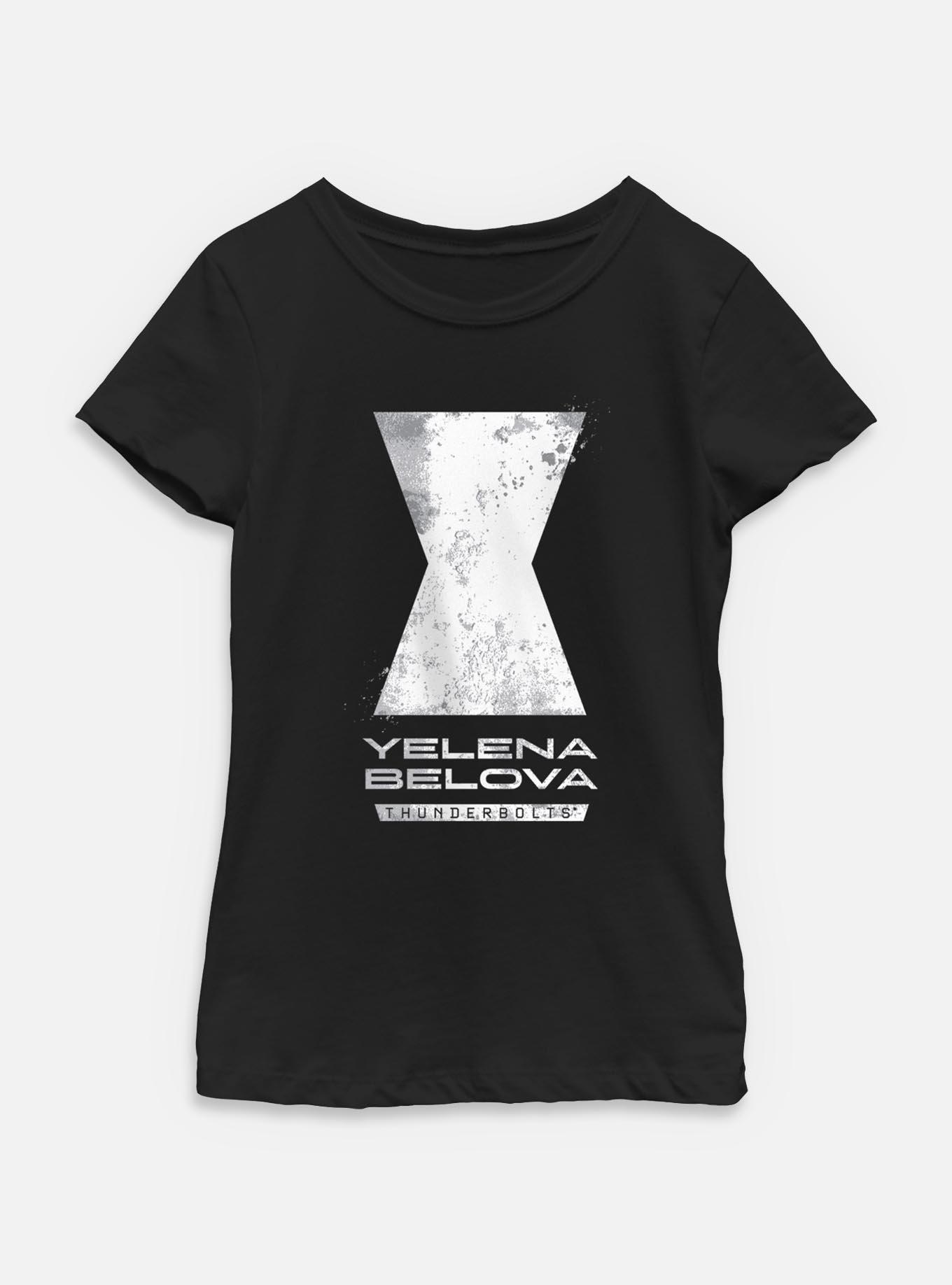 Marvel Thunderbolts* Yelena Belova Logo Youth Girls T-Shirt, BLACK, hi-res