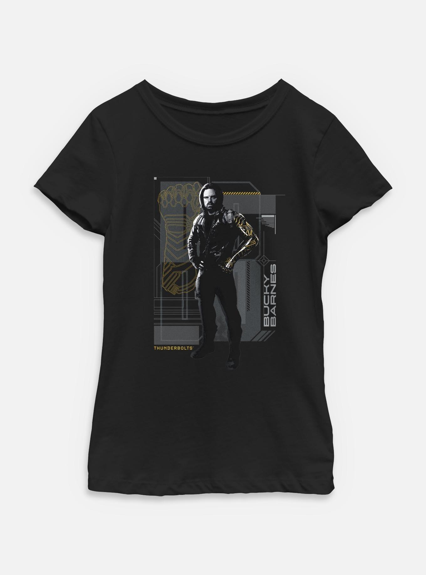 Marvel Thunderbolts* Bucky Barnes Pose Youth Girls T-Shirt, BLACK, hi-res