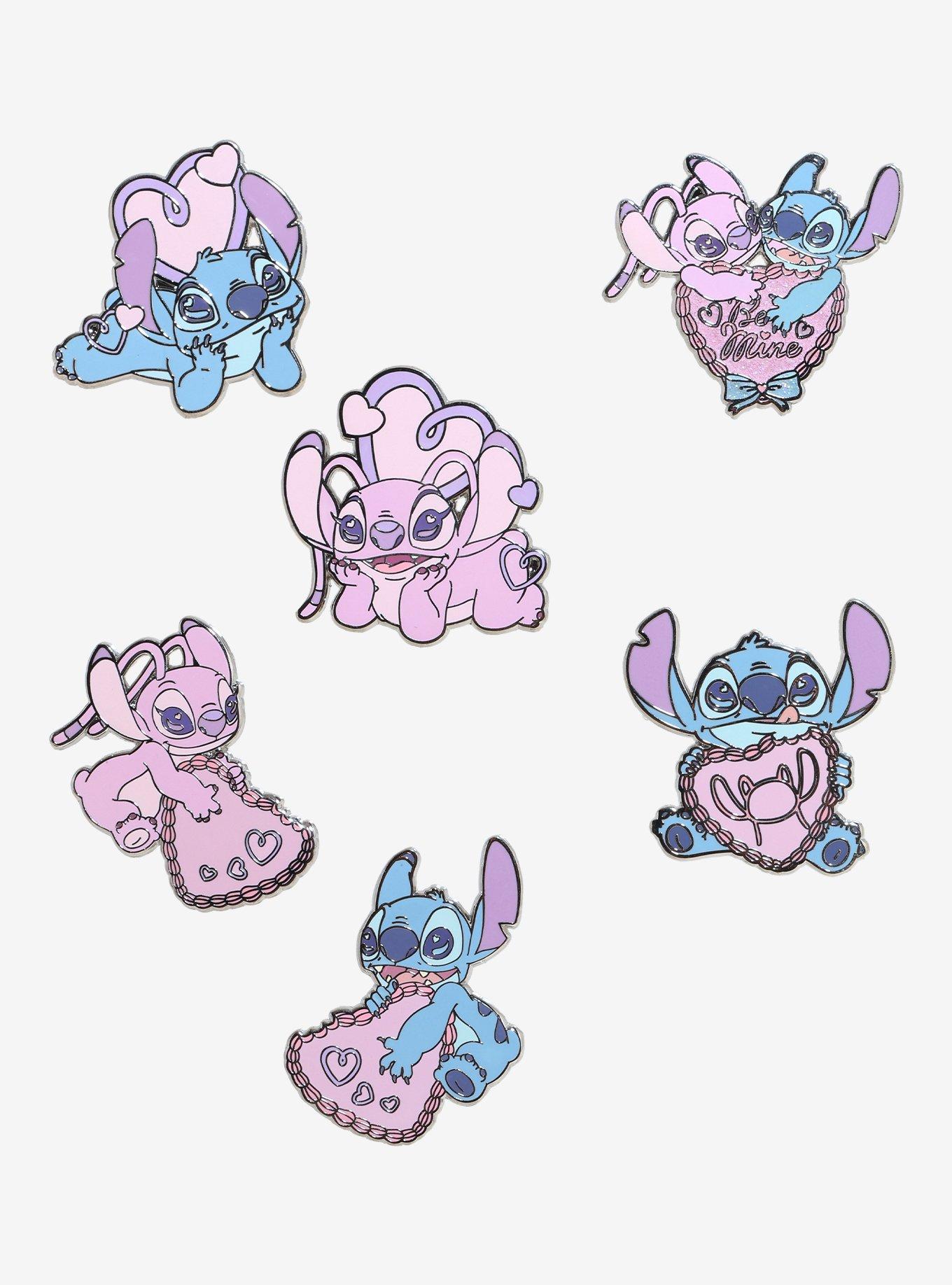 Loungefly Disney Stitch & Angel Hearts Blind Box Enamel Pin, , hi-res
