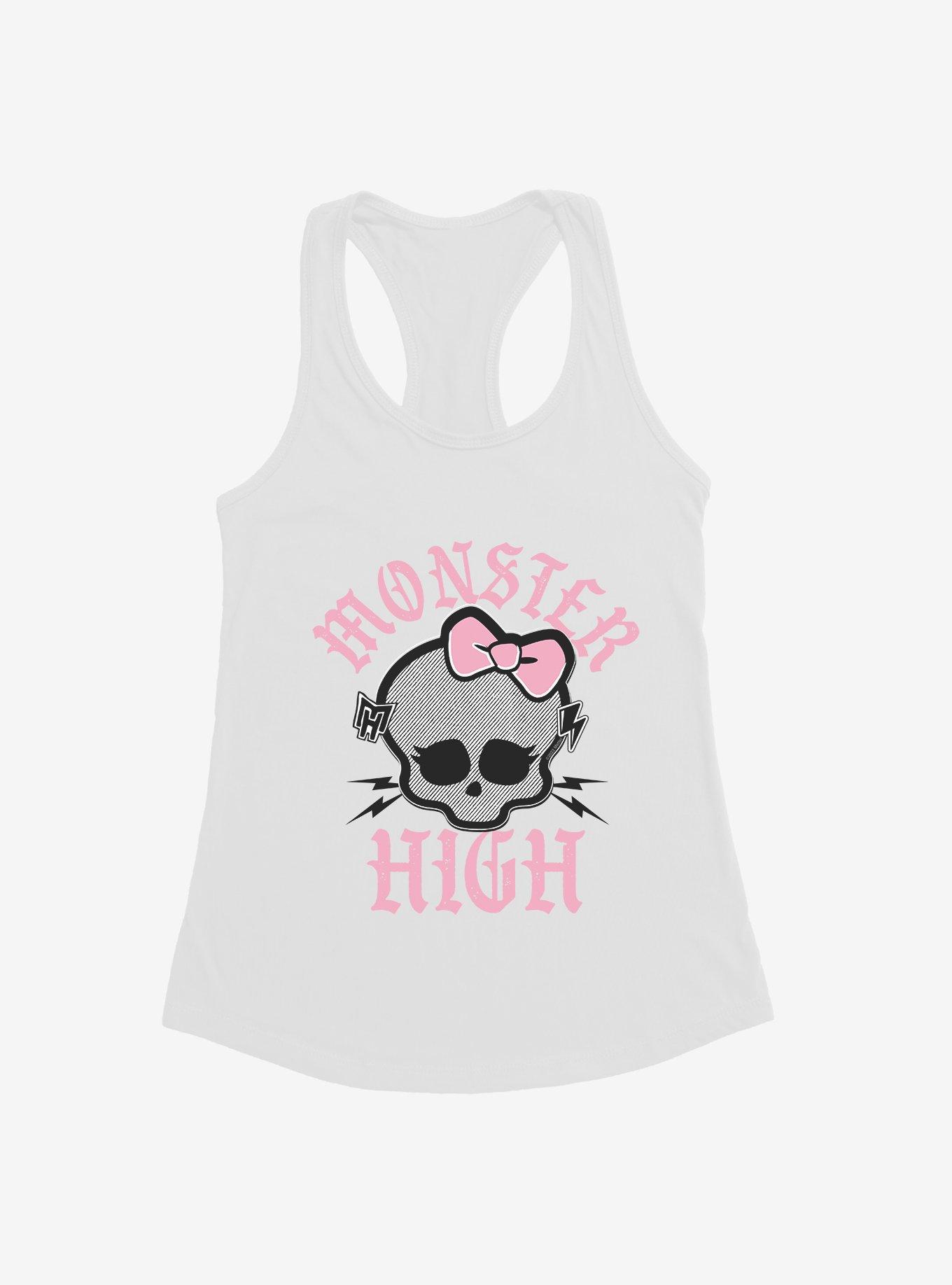 Monster High Pink Bow Skull Logo Girls Tank, , hi-res