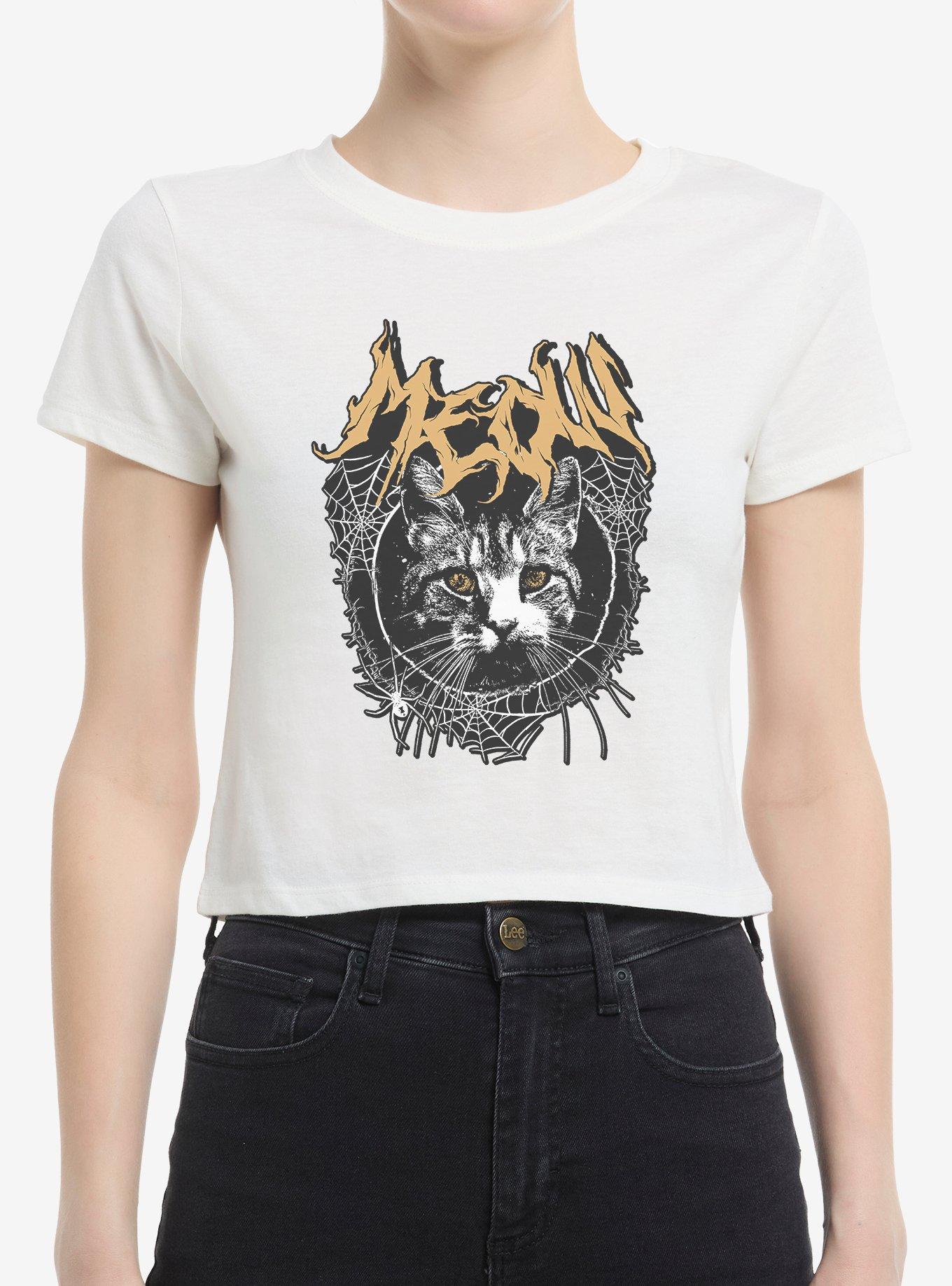 Cat Meow Spiderweb Metal Girls Baby T-Shirt, CLOUD DANCER, hi-res