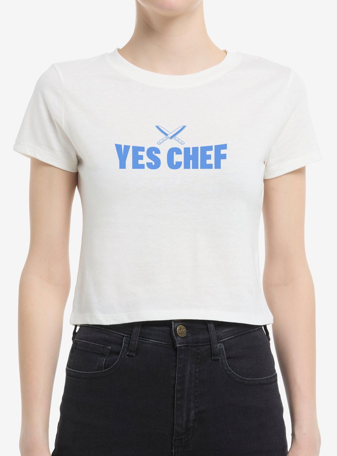 Yes Chef! Blue Text Girls Baby T-Shirt, , hi-res