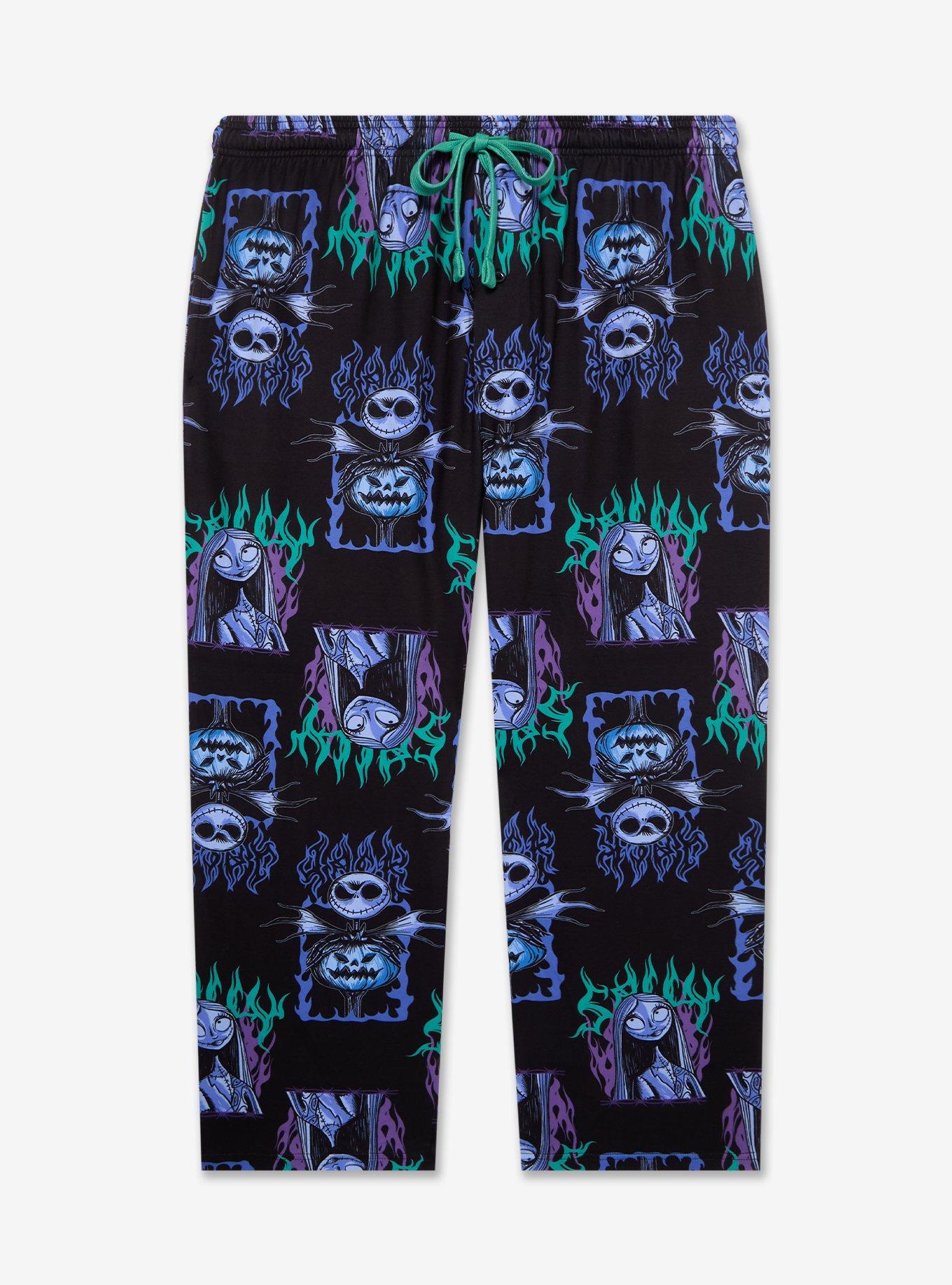 Disney The Nightmare Before Christmas Jack & Sally Allover Print Plus Size Sleep Pants — BoxLunch Exclusive, , hi-res