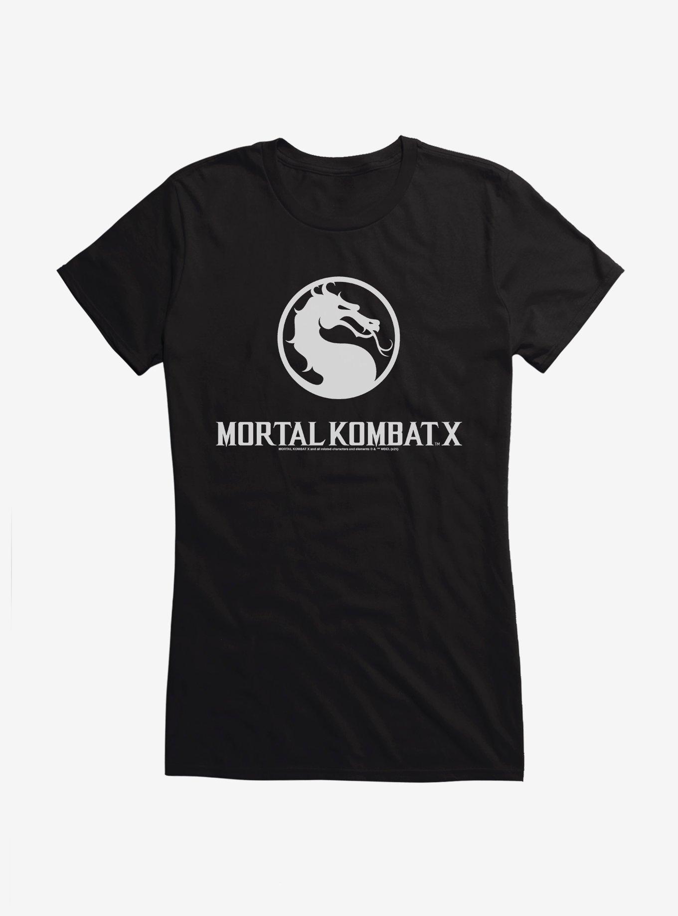 Mortal Kombat X Logo Girls T-Shirt, BLACK, hi-res