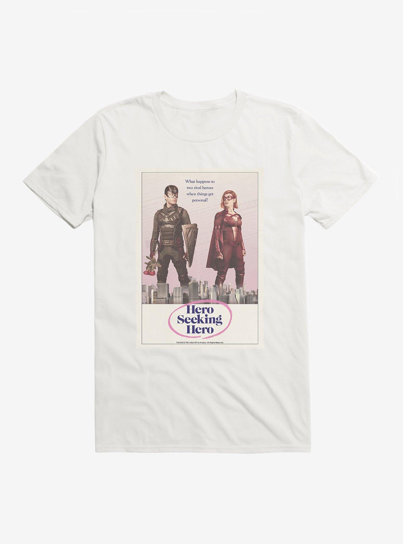 The Boys Hero Seeking Hero Movie Poster T-Shirt, WHITE, hi-res