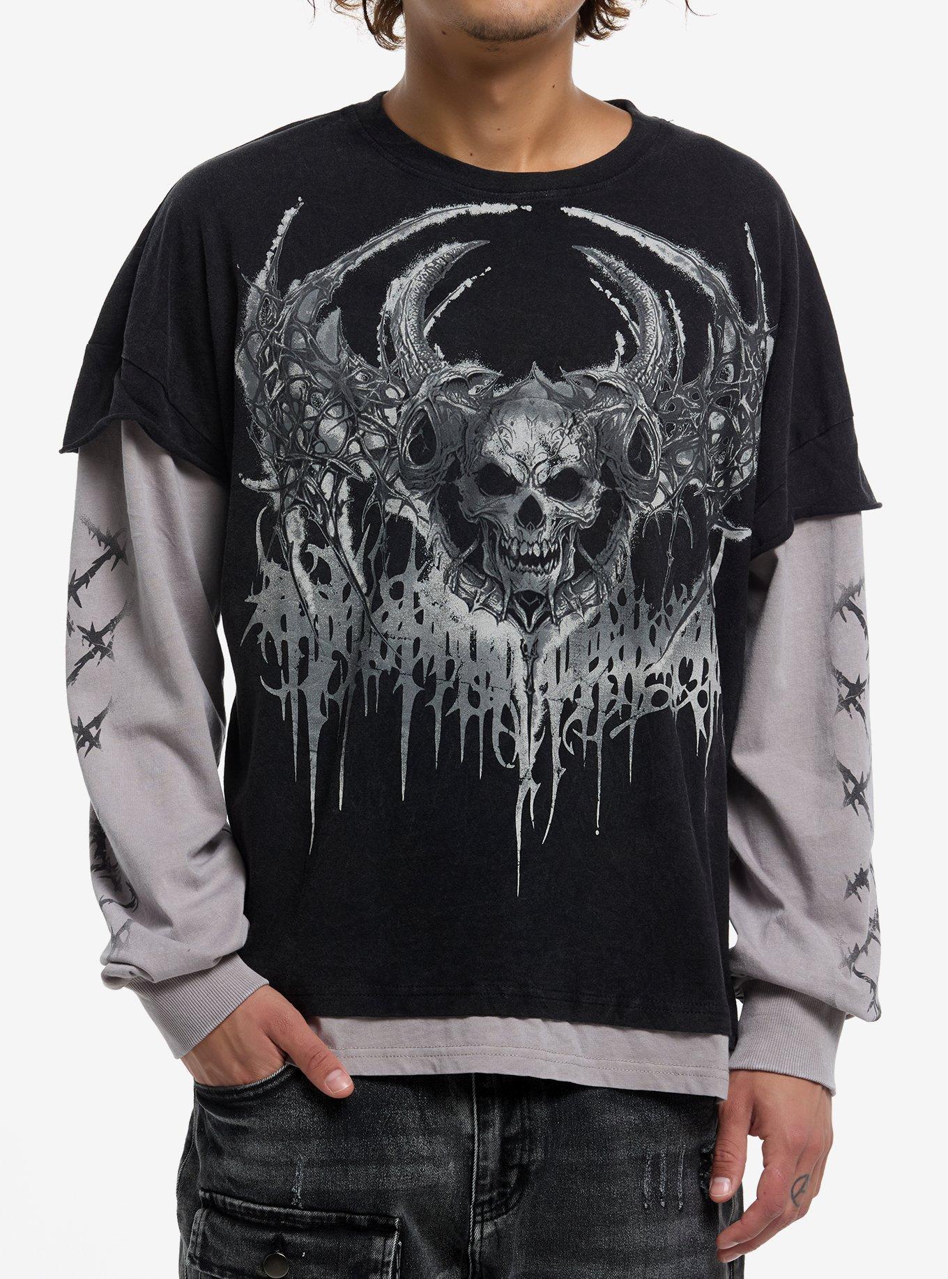 Skulls & Horns Twofer Long-Sleeve T-Shirt, , hi-res