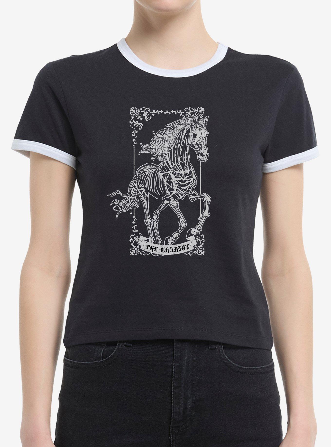The Chariot Tarot Girls Ringer Crop T-Shirt, CAVIAR WHITE, hi-res