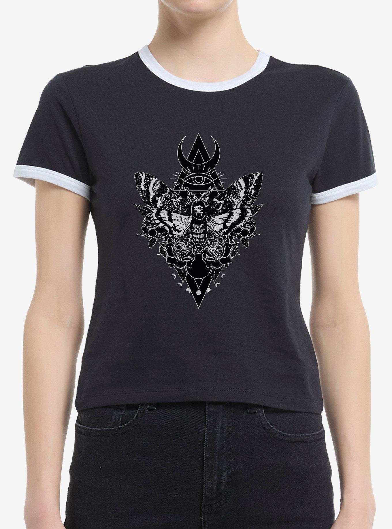 Moth Girls Ringer Crop T-Shirt, , hi-res