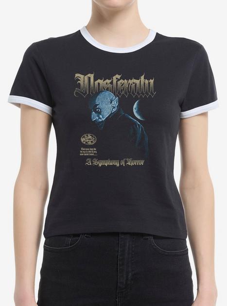 Nosferatu Symphony Of Horror Girls Ringer Crop T-Shirt - BLACK | Hot Topic