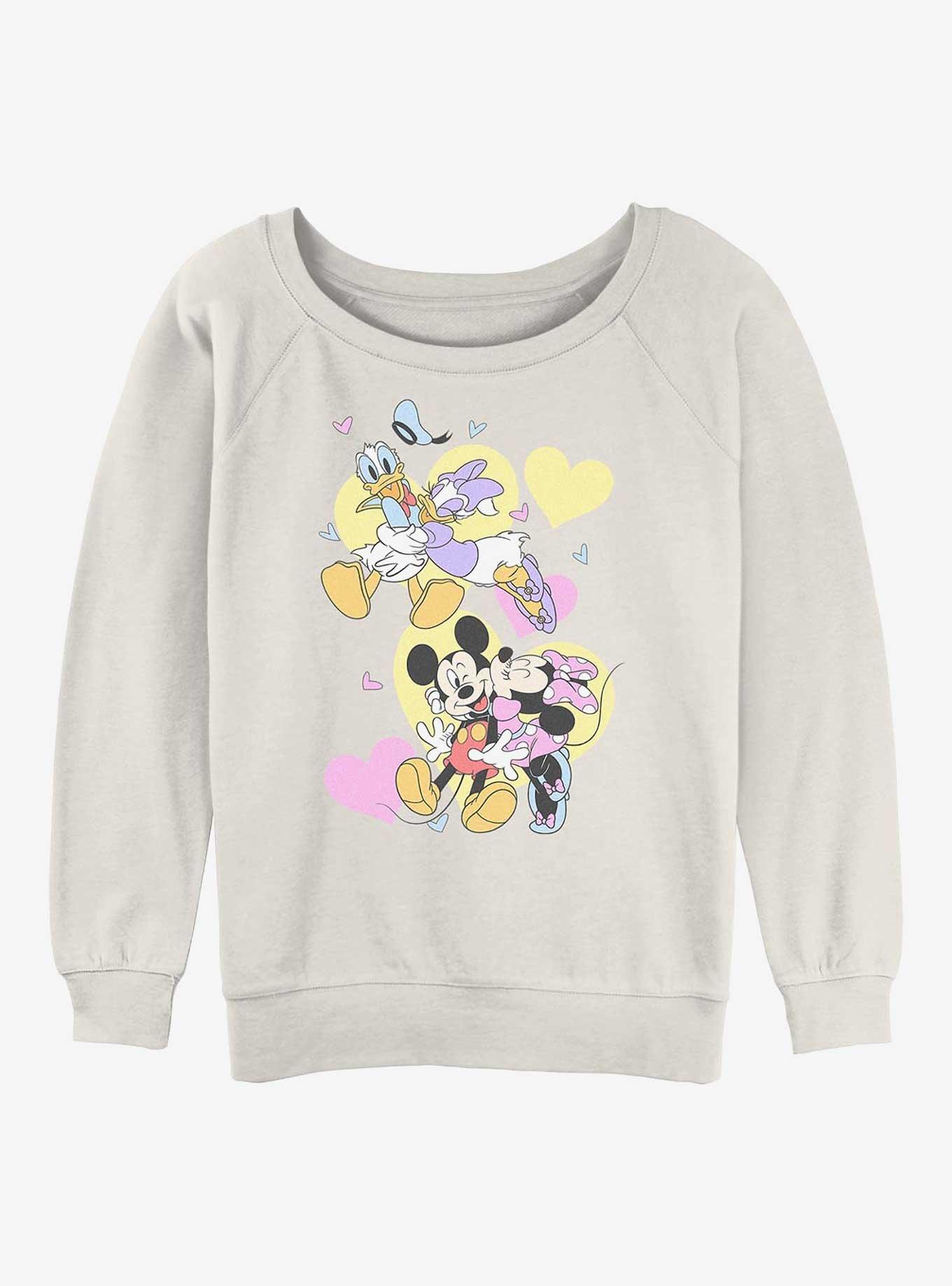 Disney Mickey Mouse Couple Of Loves Girls Slouchy Sweatshirt, , hi-res
