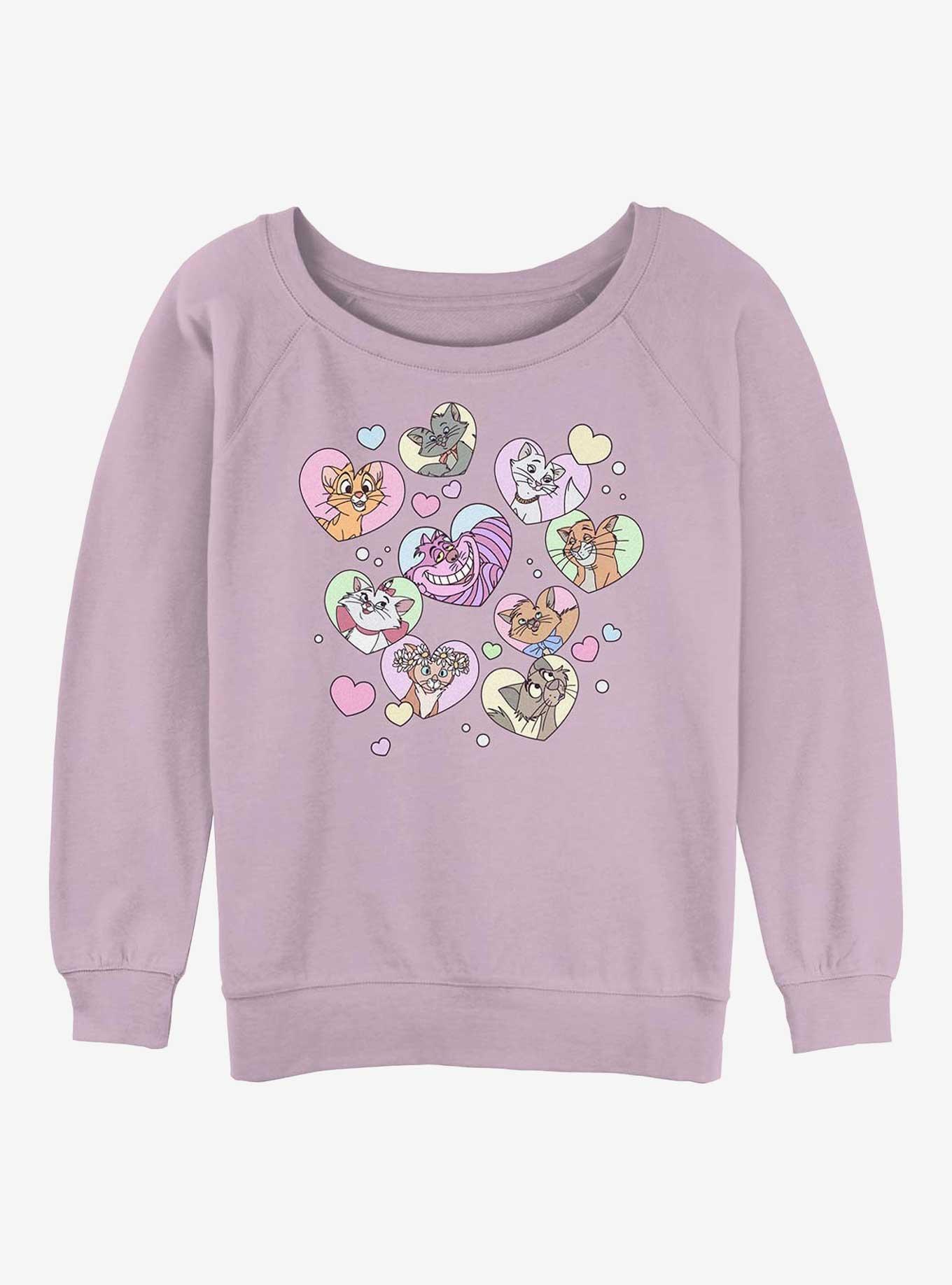 Disney Channel Cat Hearts Girls Slouchy Sweatshirt, , hi-res
