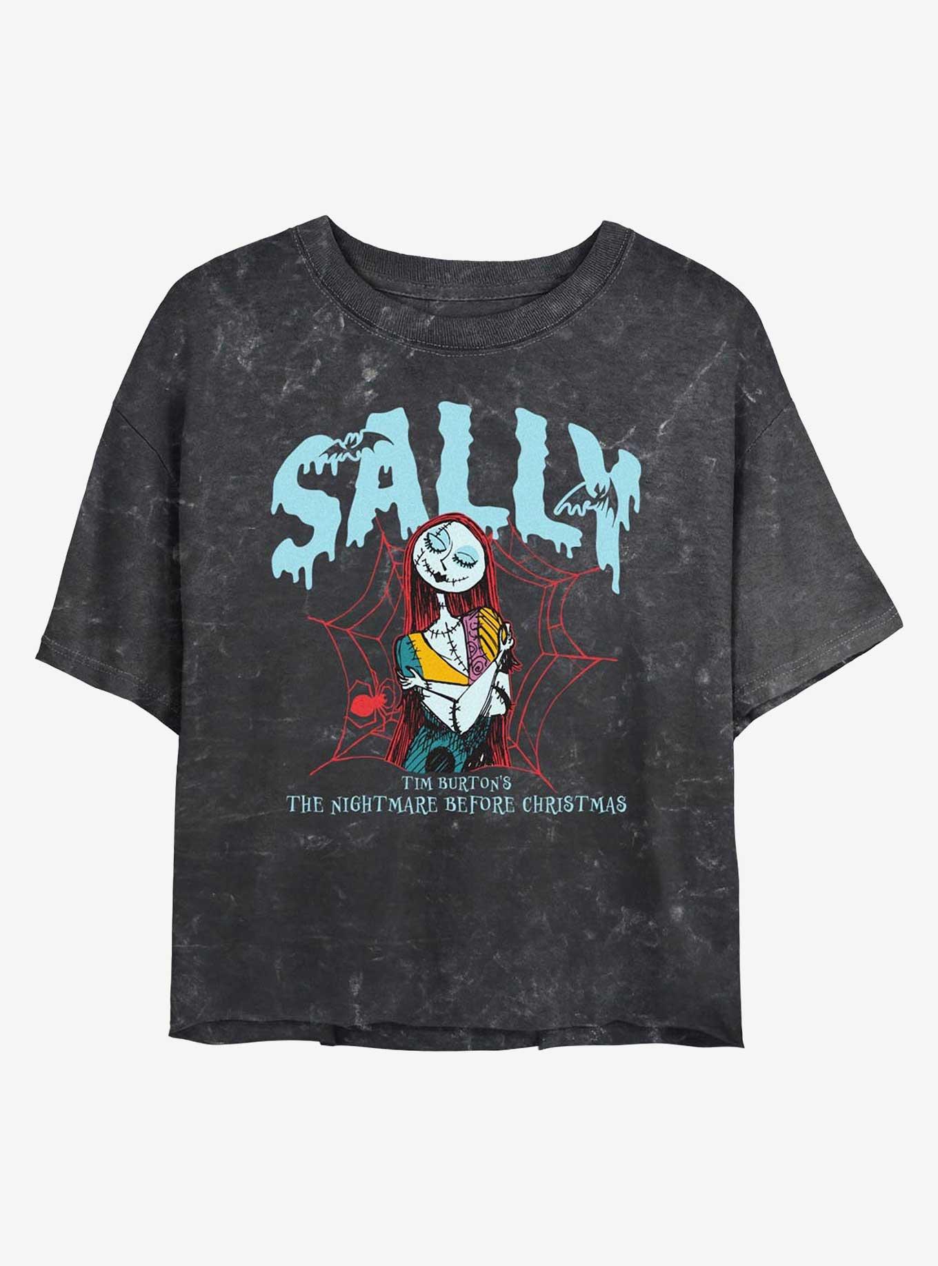Disney The Nightmare Before Christmas Sally Girls Mineral Wash Crop T-Shirt, , hi-res