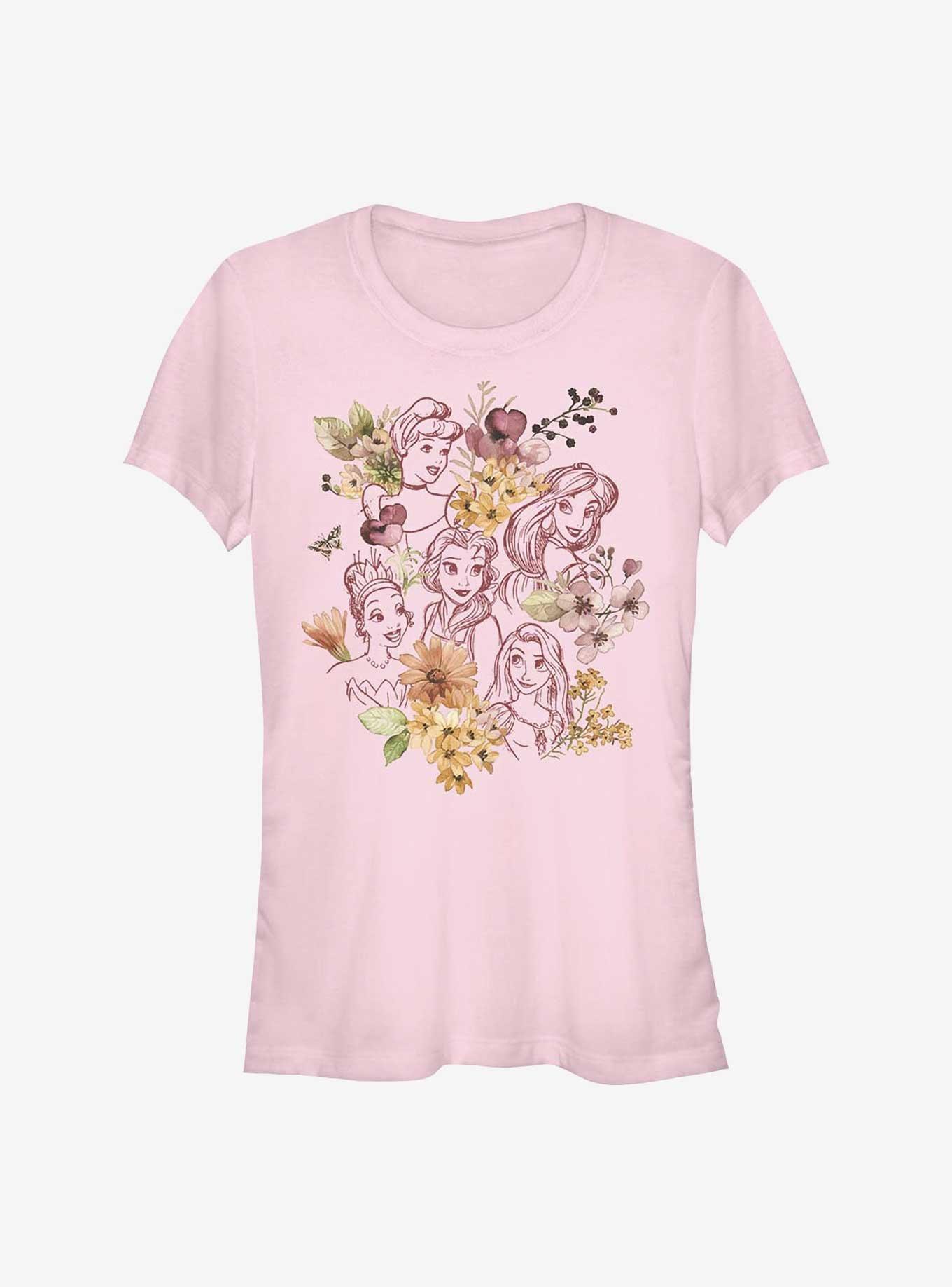 Disney Princesses Floral Princesses Girls T-Shirt