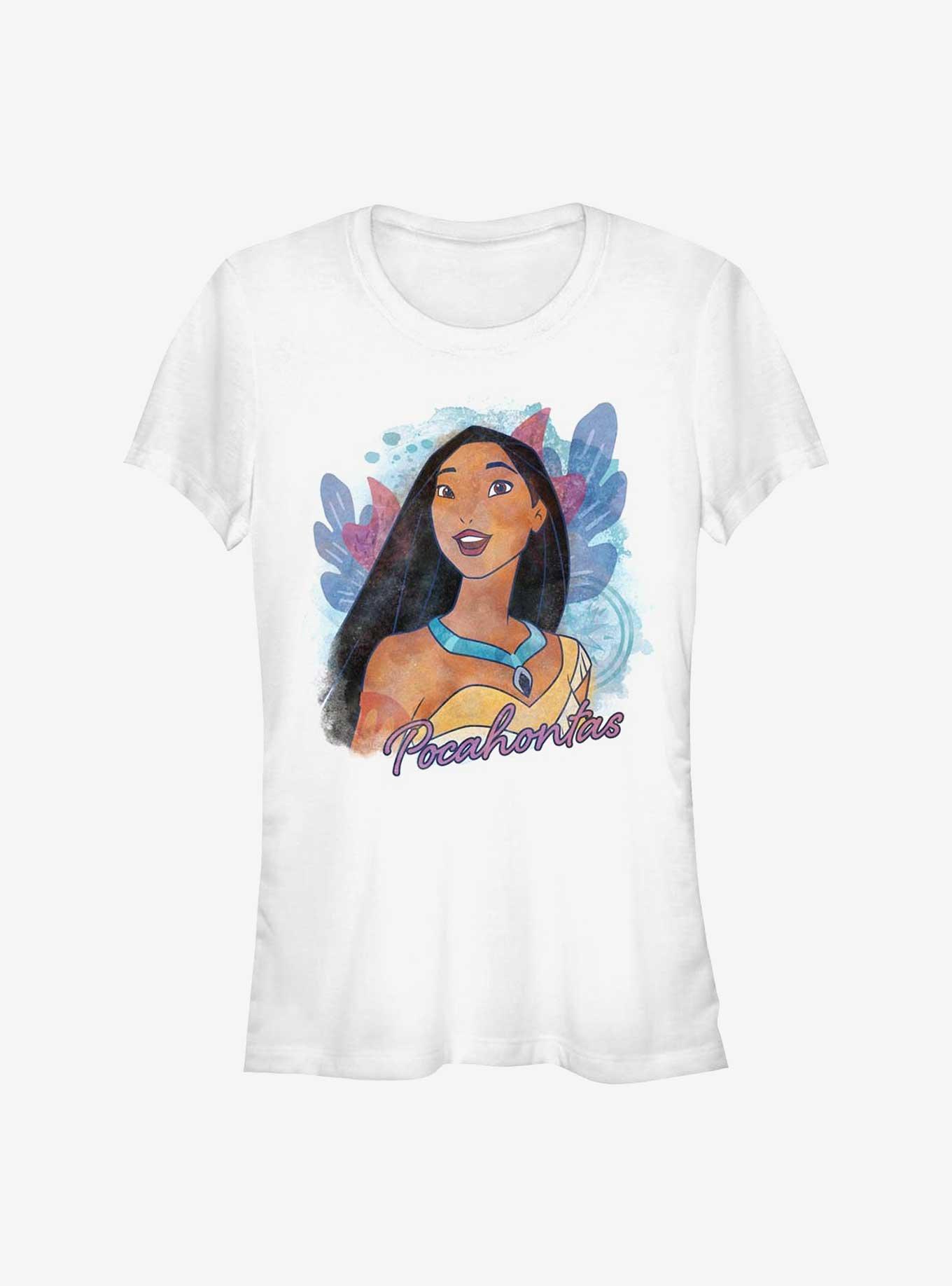Disney Princesses Watercolor Pocahontas Girls T-Shirt, WHITE, hi-res