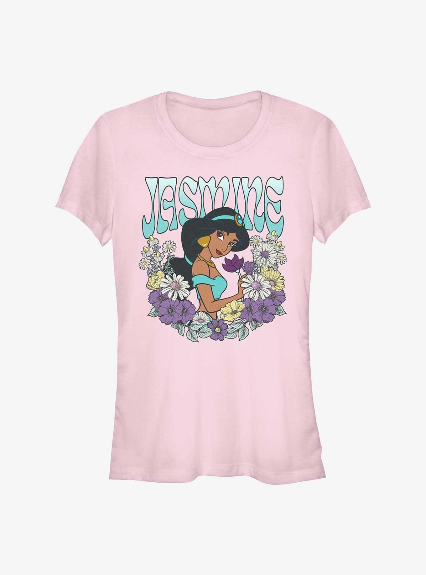 Disney Princesses Jasmine Floral Wreath Girls T-Shirt