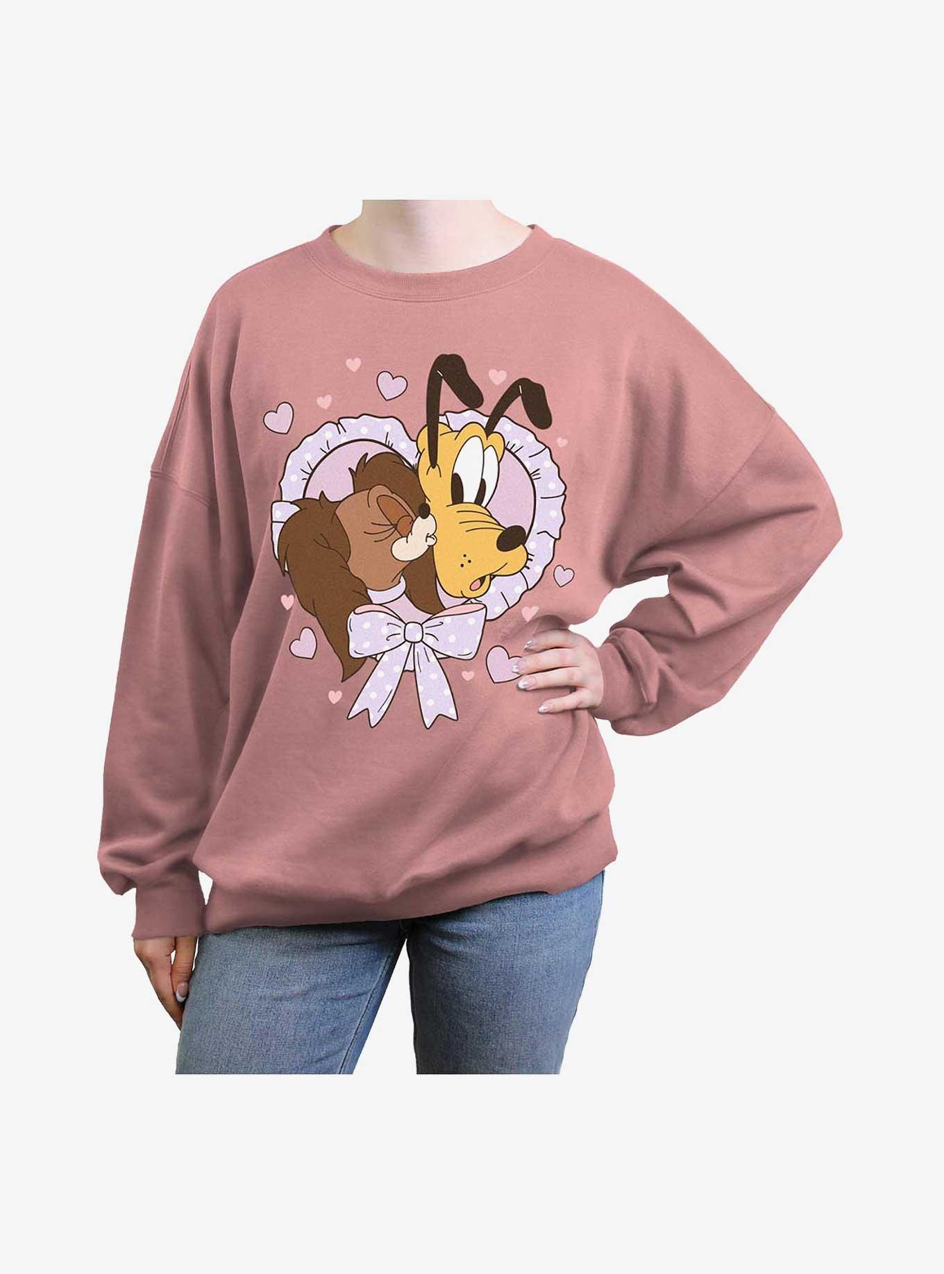 Disney Pluto Puppy Love Girls Oversized Sweatshirt