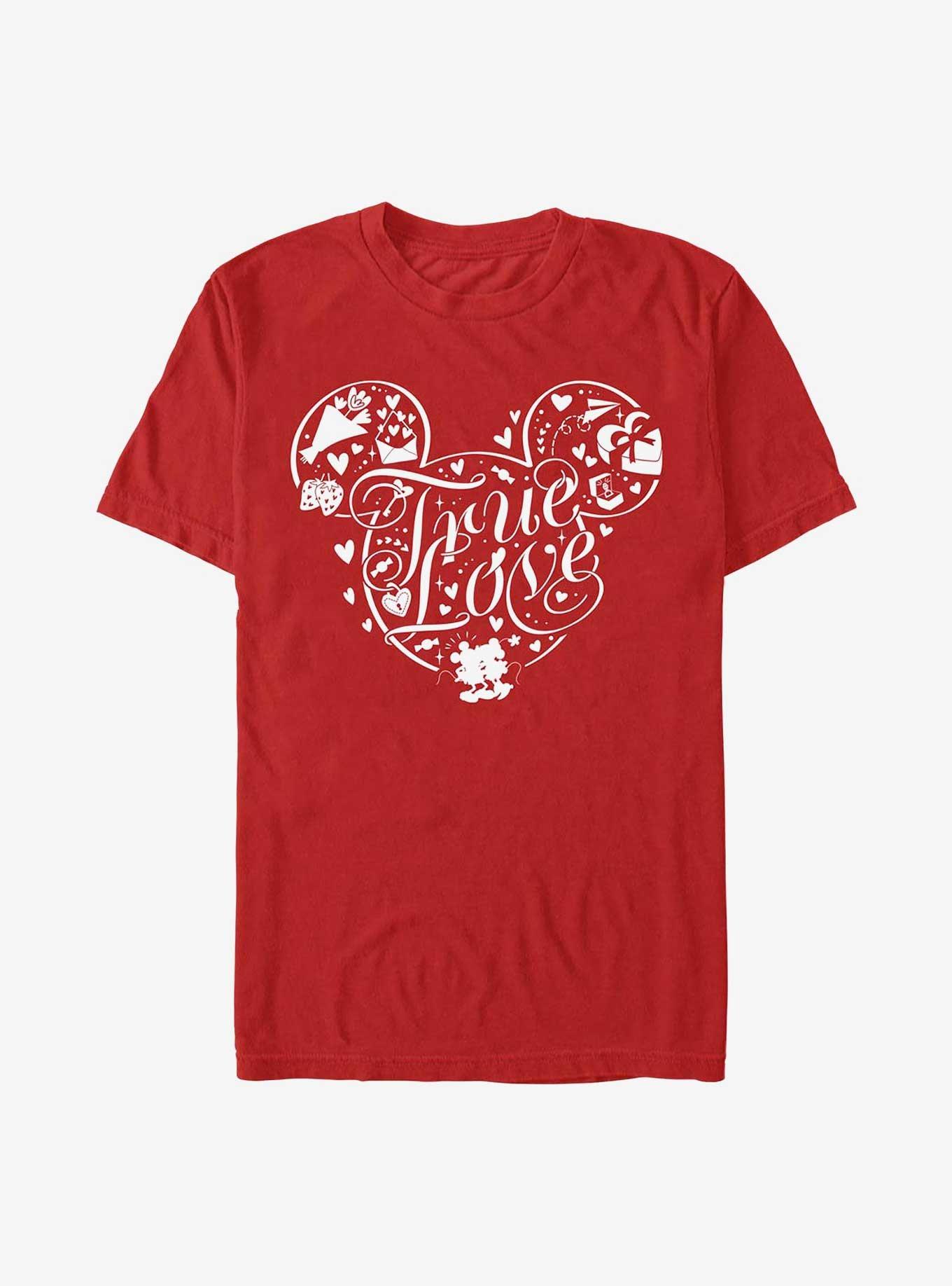 Disney Mickey Mouse True Love Ears T-Shirt, RED, hi-res