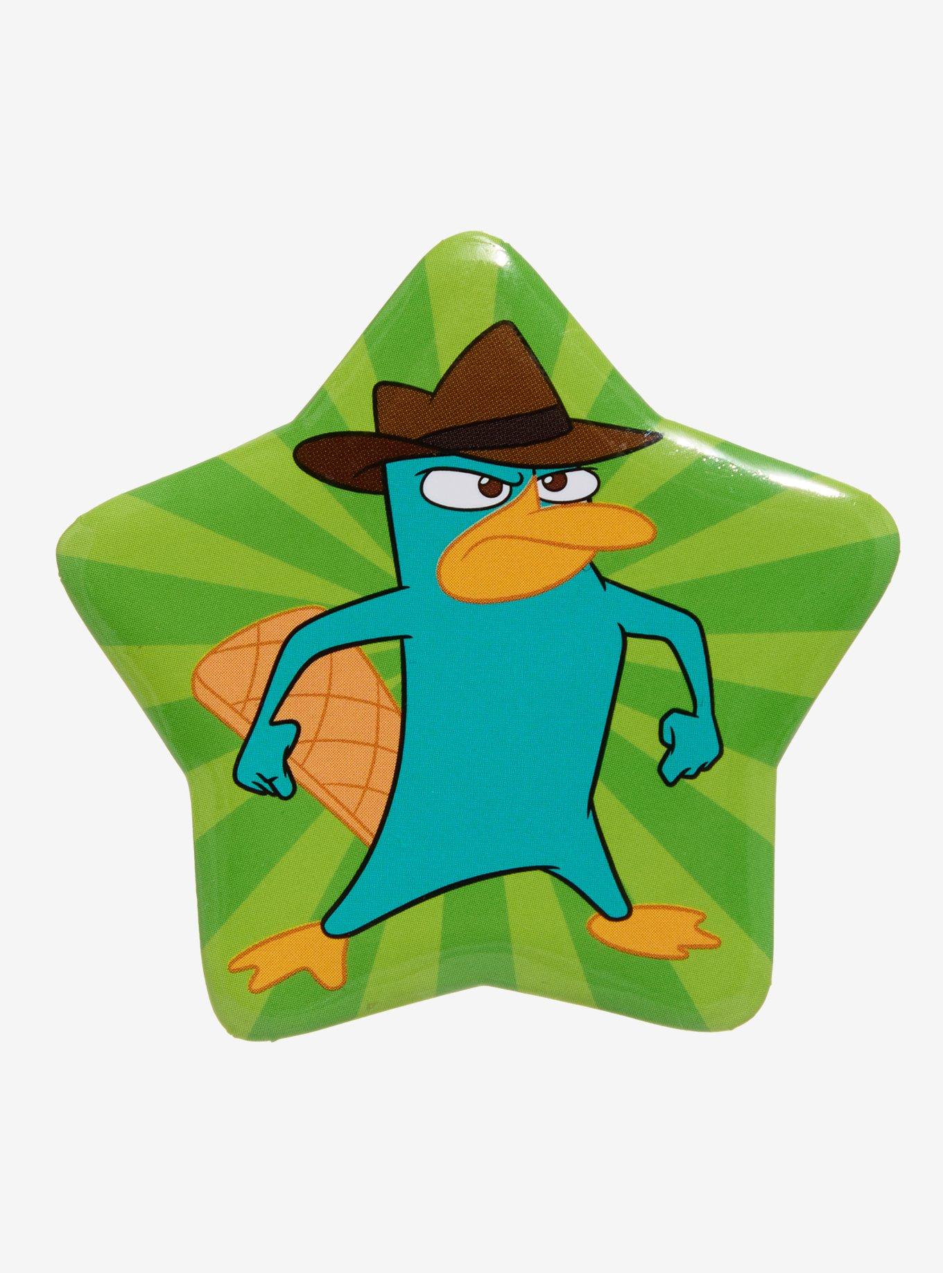 Disney Phineas and Ferb Perry the Platapus Portrait Star Button Pin, , hi-res