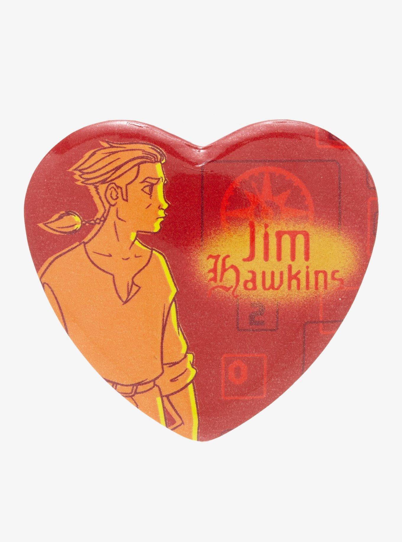 Disney Treasure Planet Jim Hawkins Heart Button Pin, , hi-res