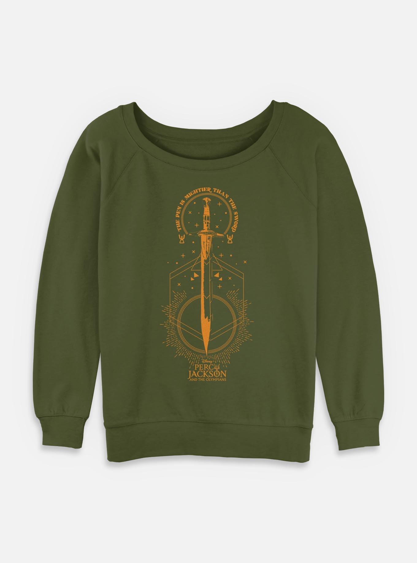 Percy Jackson And The Olympians Pen Above Sword Womens Slouchy Sweatshirt, , hi-res