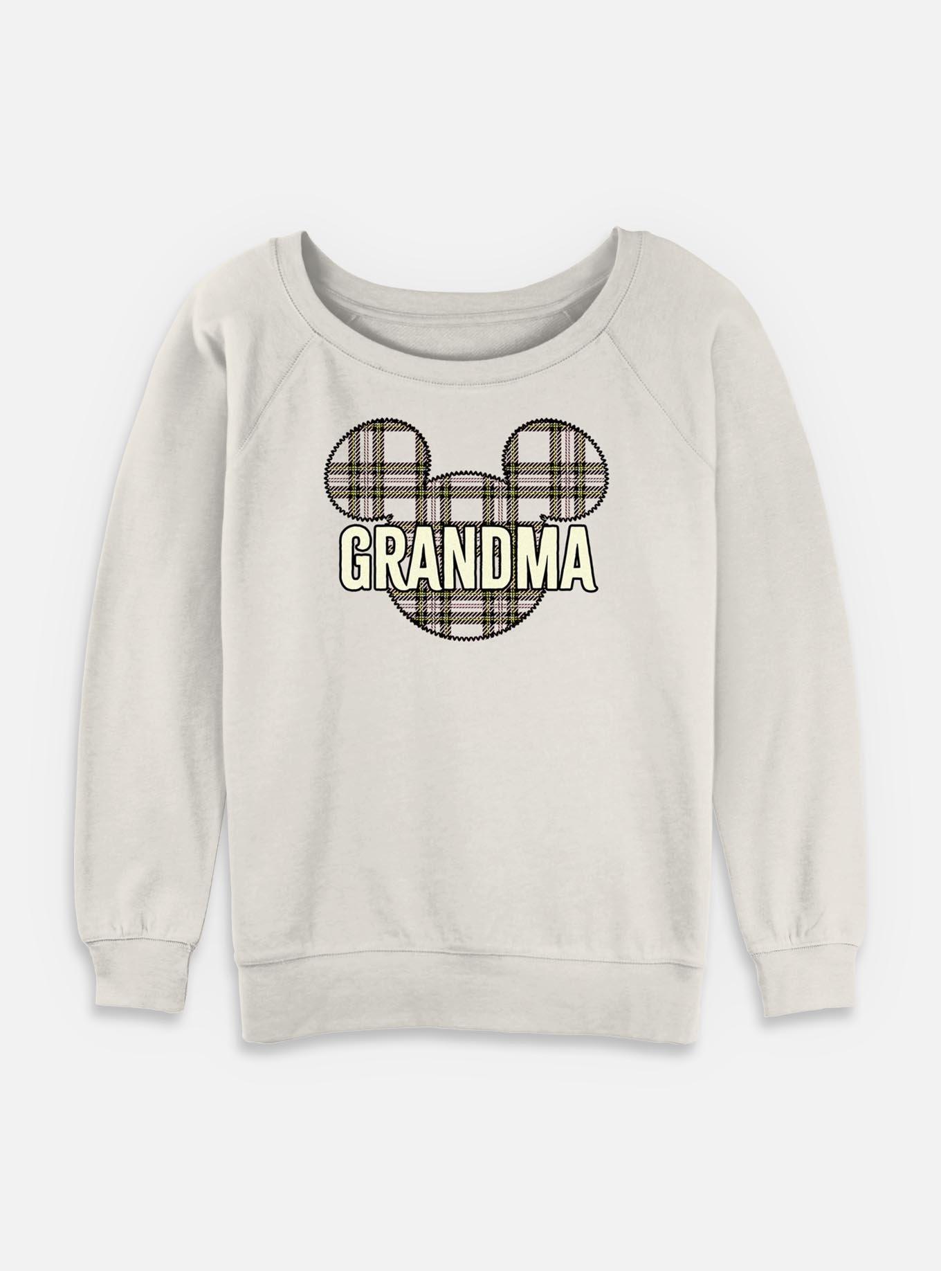 Disney Mickey MouseGrandma PatternWomens Slouchy Sweatshirt