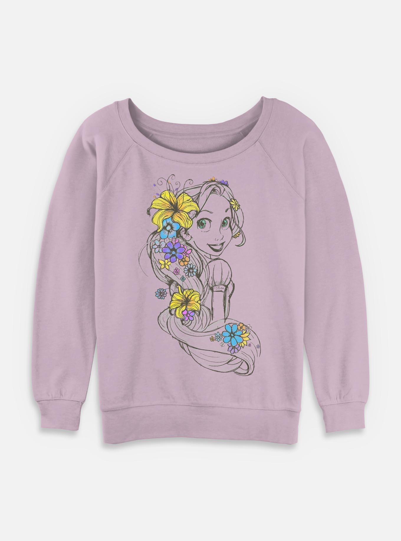 Disney Tangled Rapunzel Sketch Womens Slouchy Sweatshirt, , hi-res