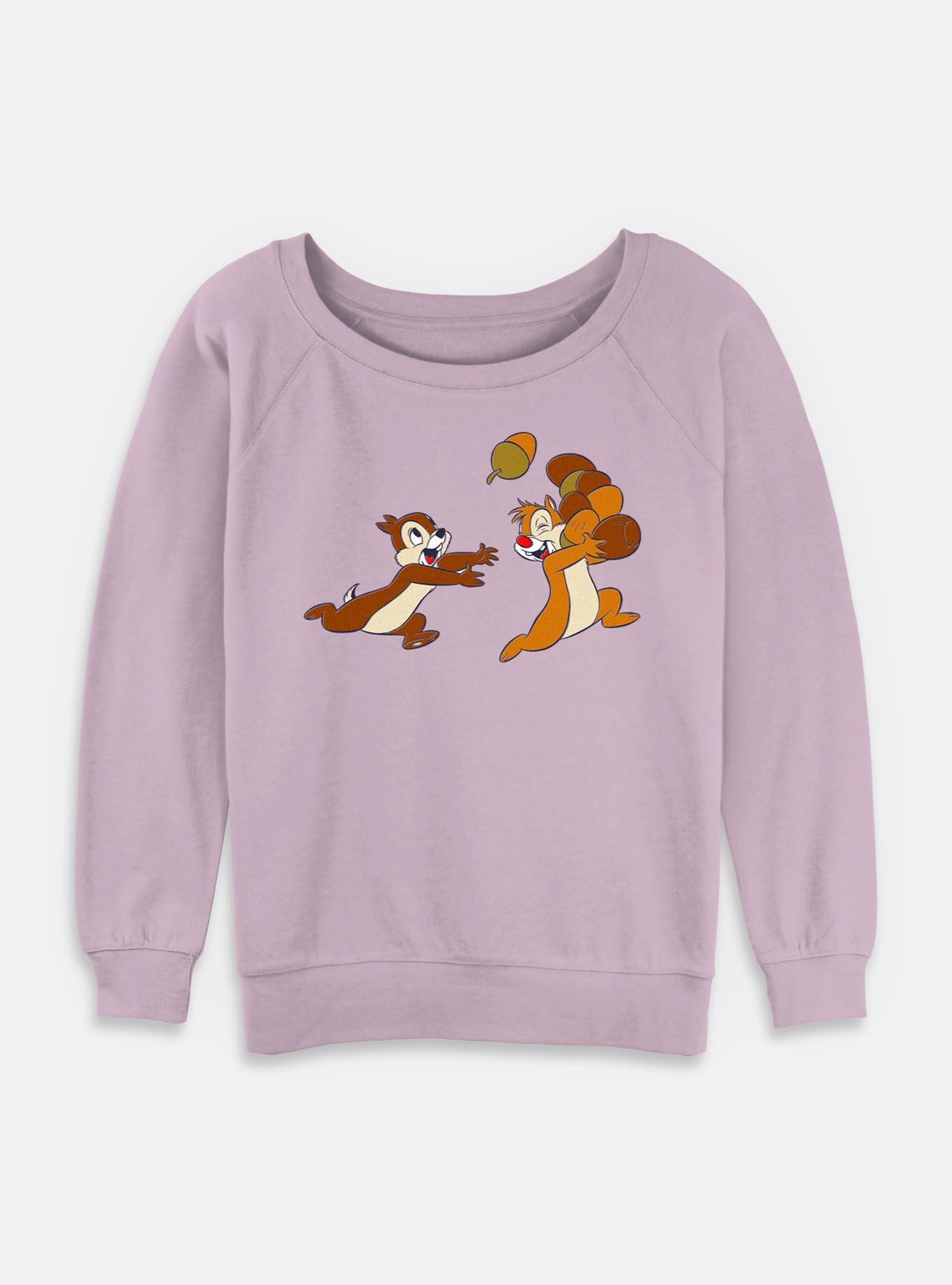 Disney Chip 'n Dale Acorn Big Characters Womens Slouchy Sweatshirt, , hi-res