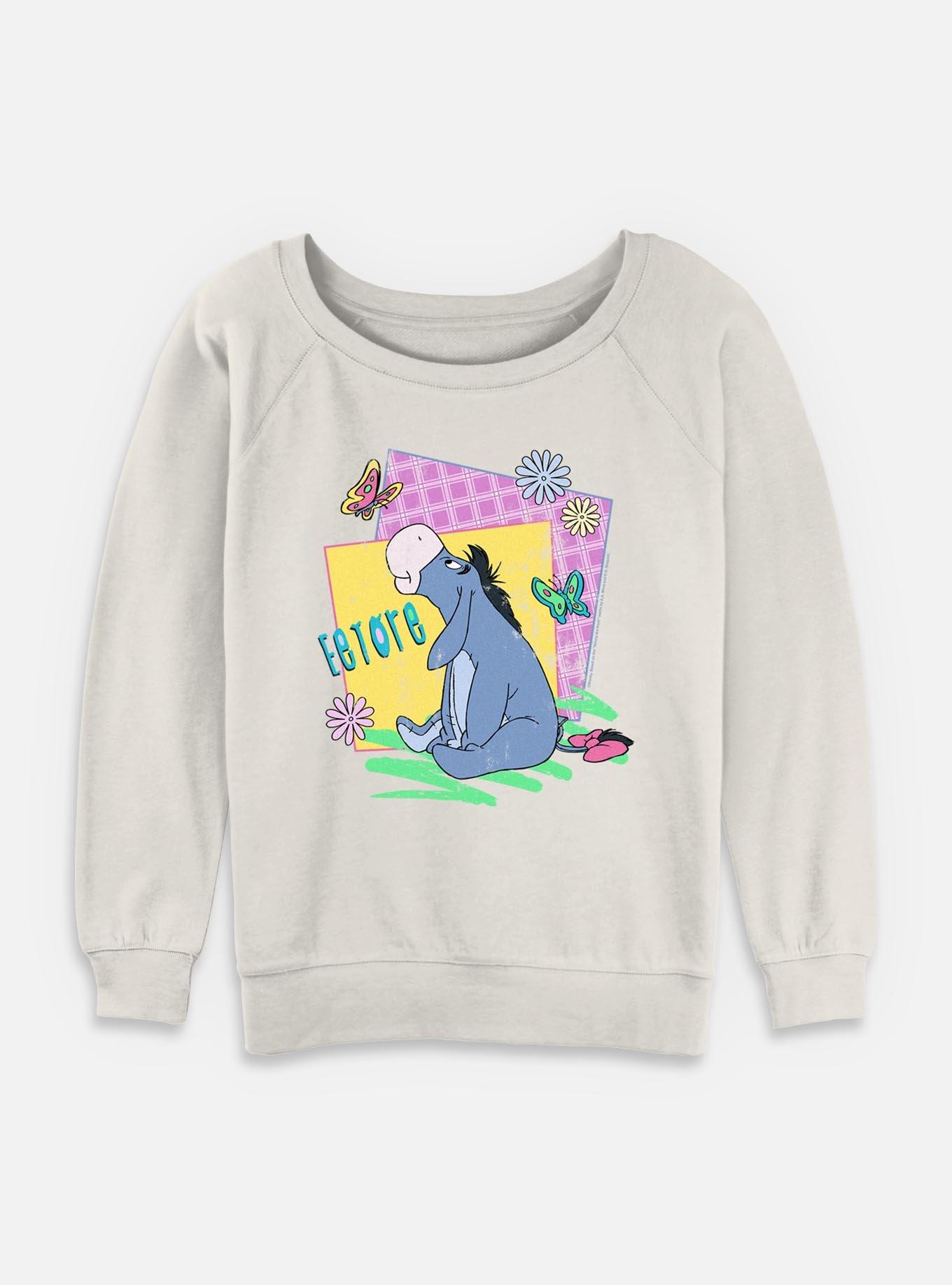 Disney Winnie The Pooh 90s Eeyore Womens Slouchy Sweatshirt, EGRET, hi-res
