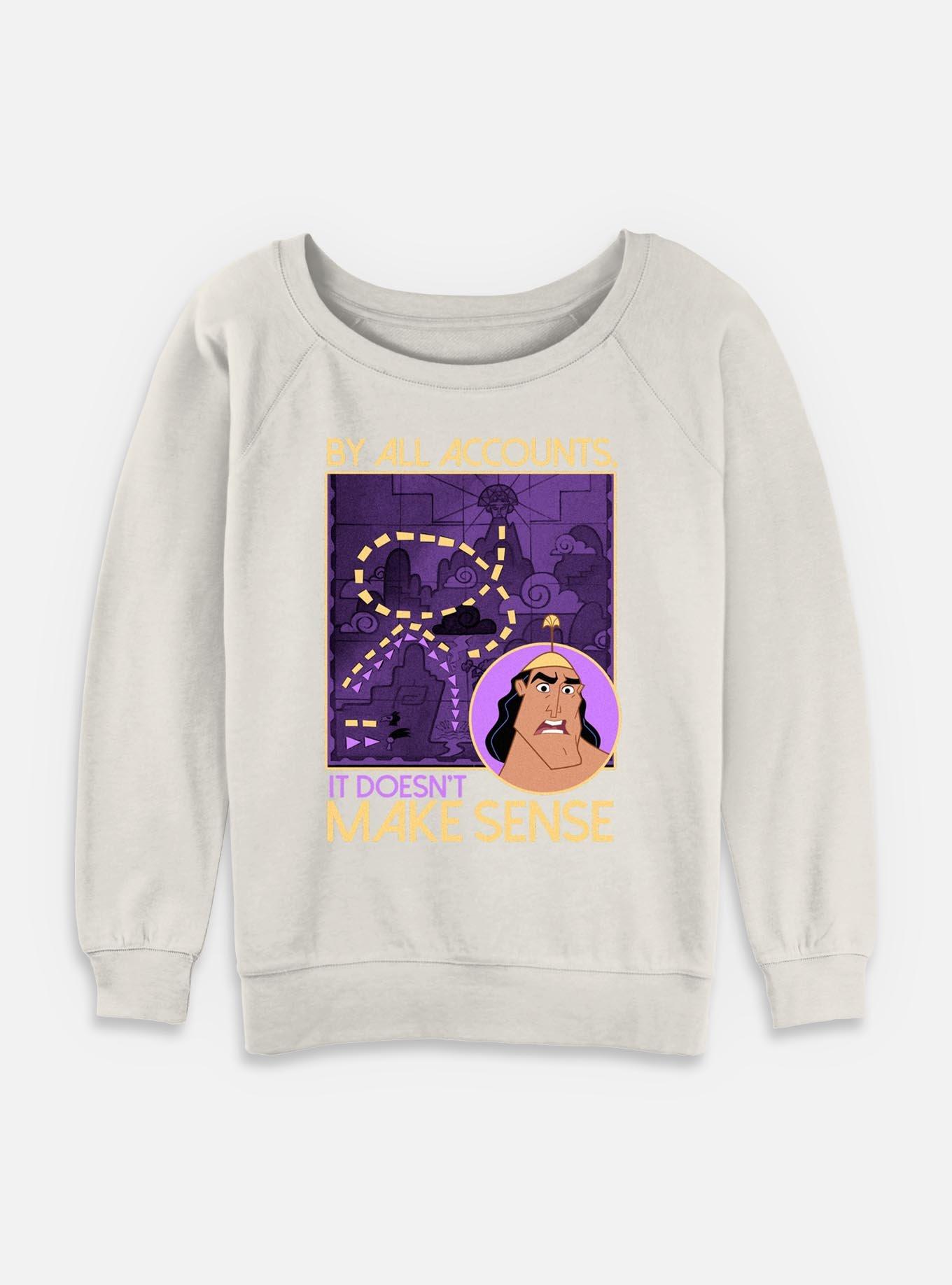 Disney The Emperor's New Groove Make Sense Womens Slouchy Sweatshirt, EGRET, hi-res