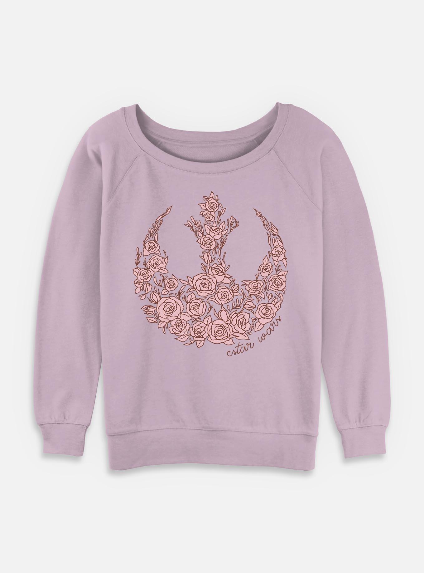 Star Wars Rose Rebel Womens Slouchy Sweatshirt, LAVENDER, hi-res