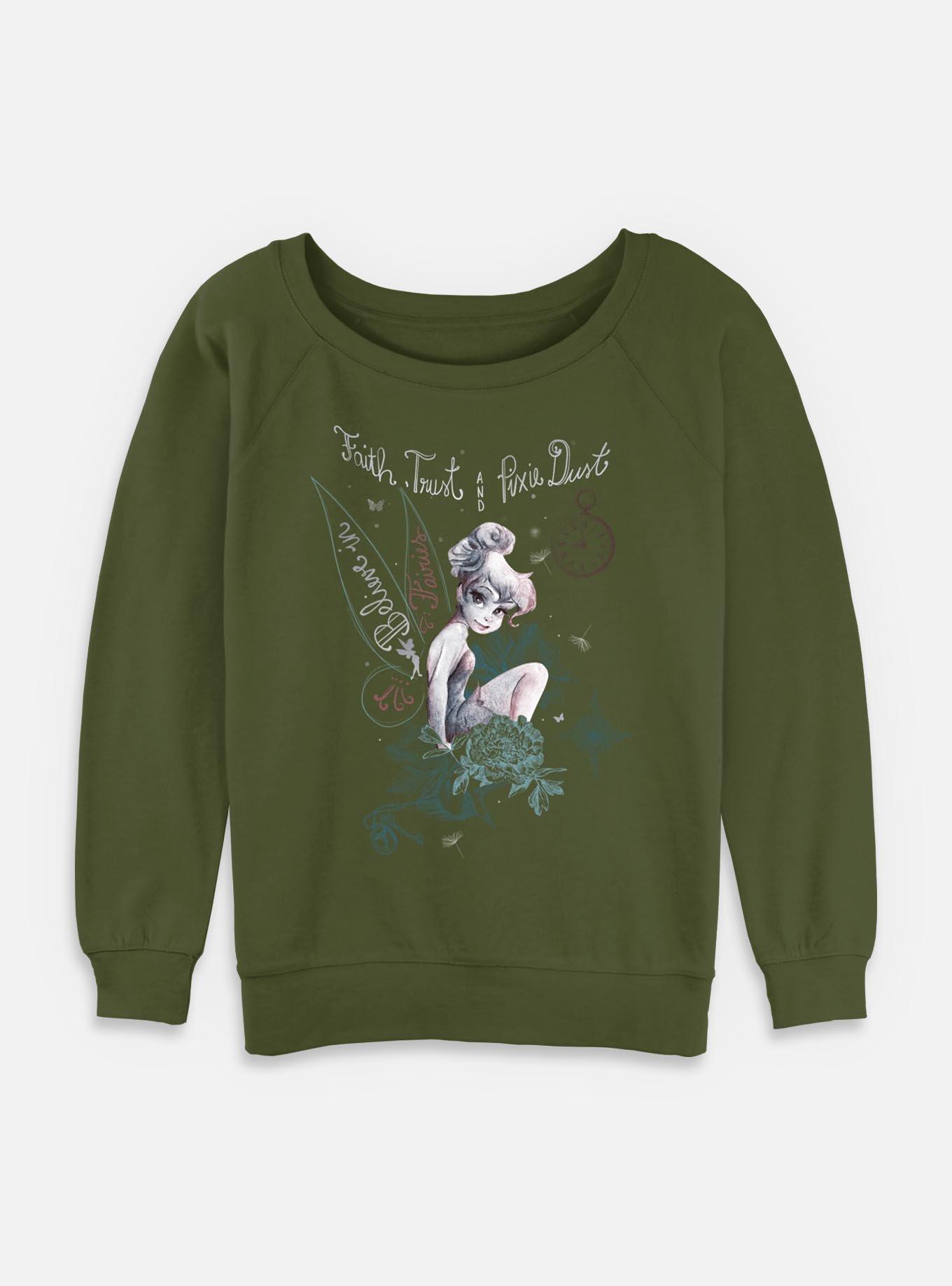 Disney Tinker Bell Tink In Fairy Land Womens Slouchy Sweatshirt, , hi-res