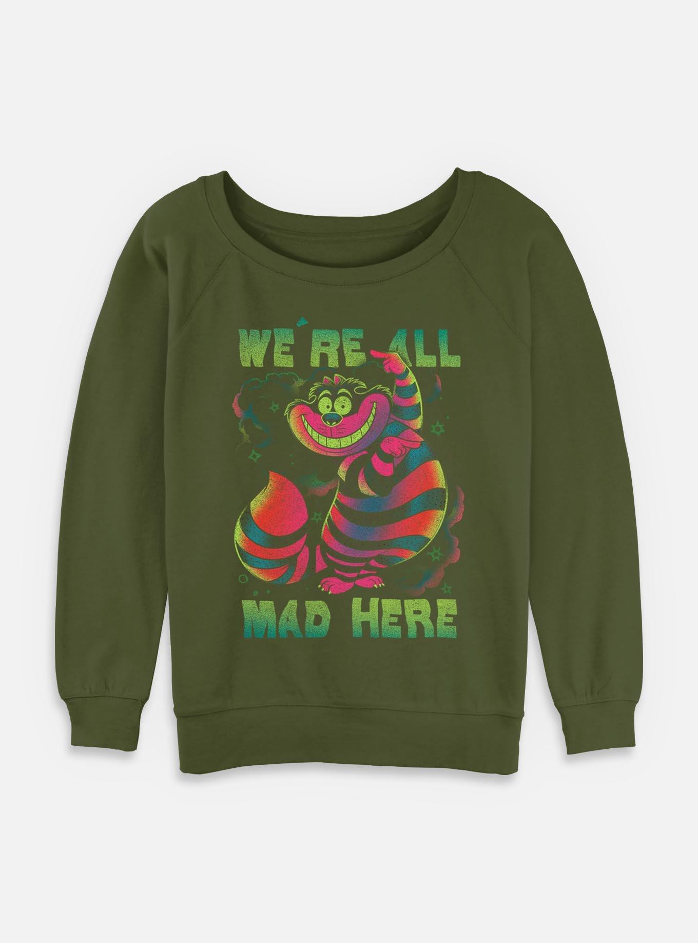 Disney Alice in Wonderland Cheshire Rainbow Womens Slouchy Sweatshirt, , hi-res
