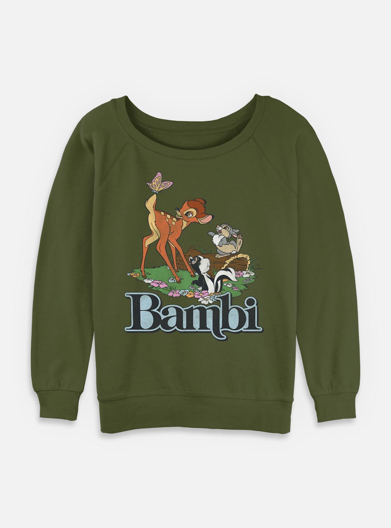 Disney Bambi Forest Friends Logo Womens Slouchy Sweatshirt, , hi-res