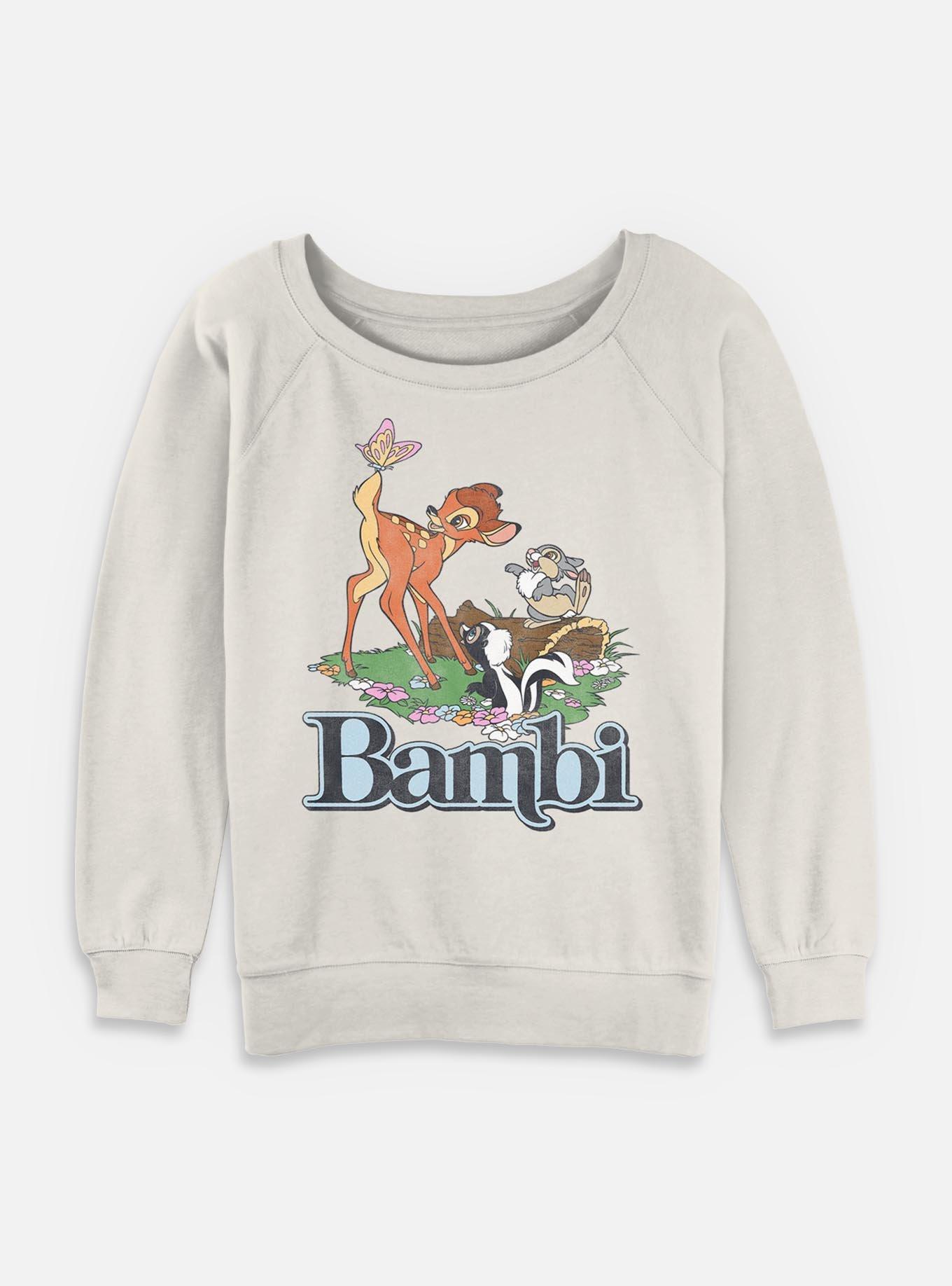 Disney Bambi Forest Friends Logo Womens Slouchy Sweatshirt, , hi-res