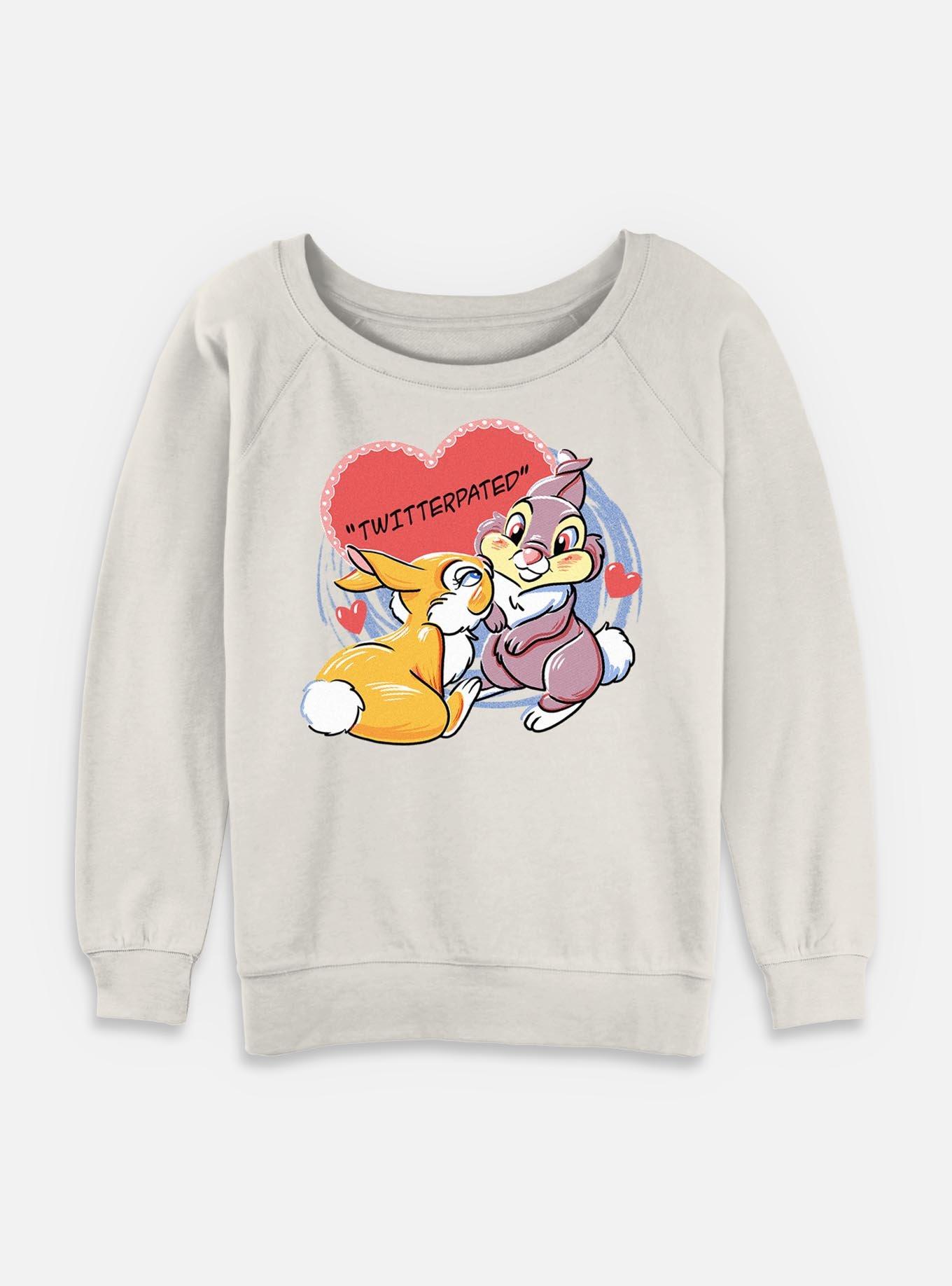 Disney Bambi Thumper Loves Miss Bunny Twitterpated Womens Slouchy Sweatshirt, , hi-res