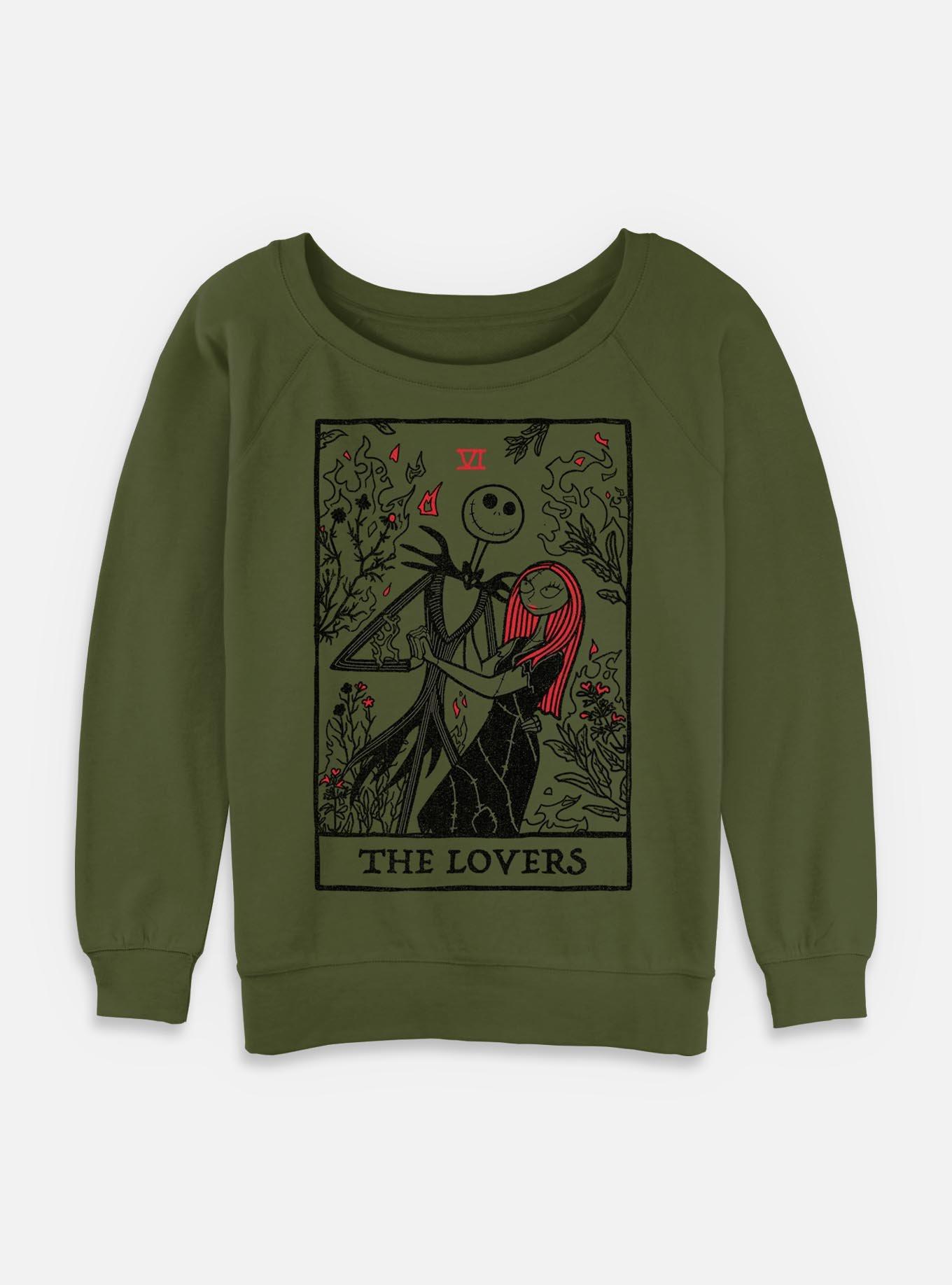The Nightmare Before Christmas Loving Death Jack and Sally Womens Slouchy Sweatshirt, , hi-res