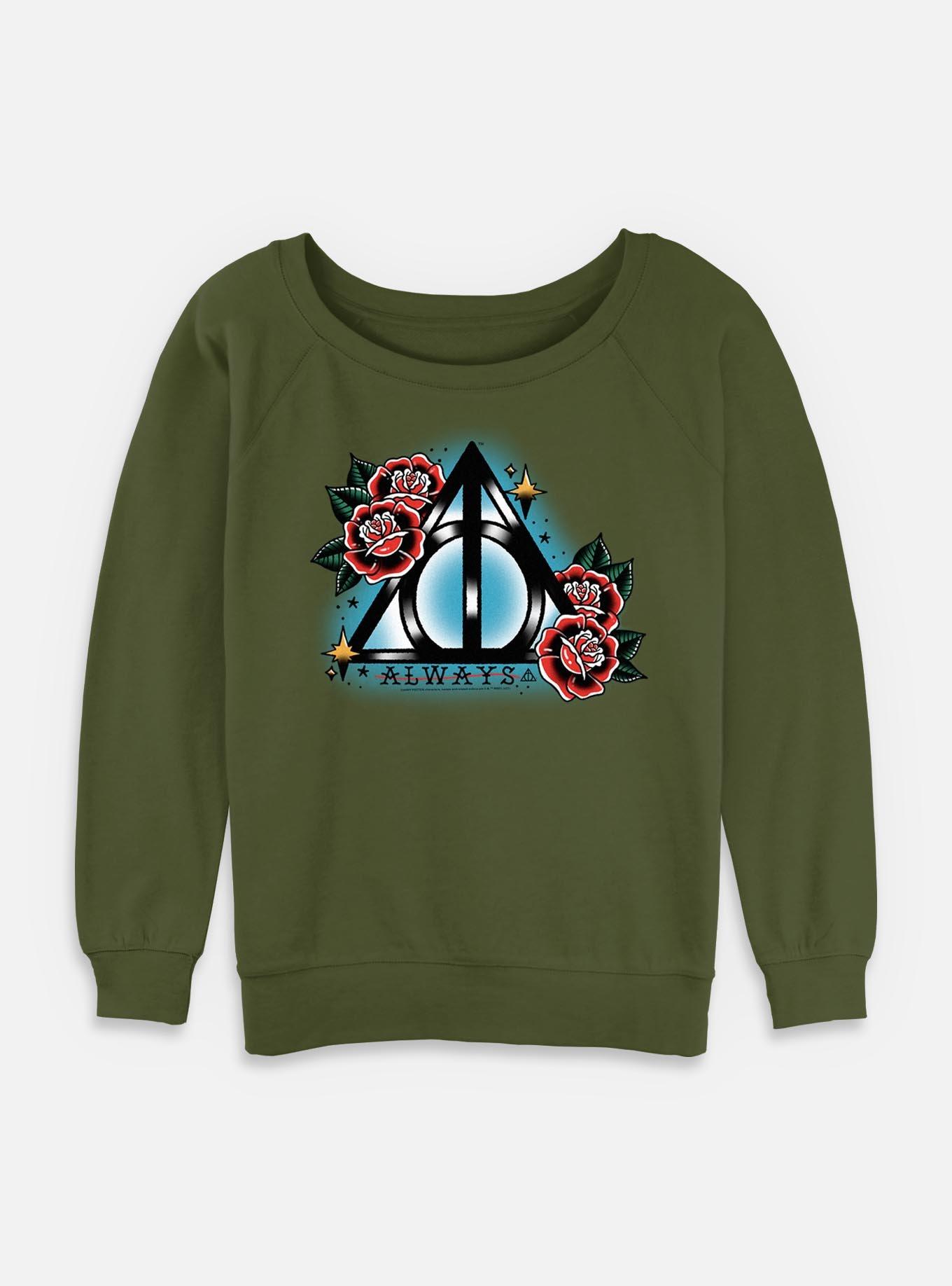 Harry Potter Deathly Hallows Flash Womens Slouchy Sweatshirt, , hi-res