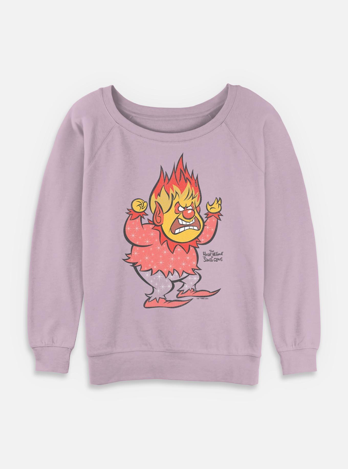 A Year Without A Santa Vintage Heat Womens Slouchy Sweatshirt, LAVENDER, hi-res