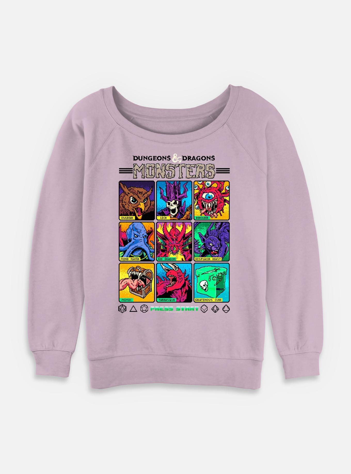 Dungeons & Dragons Monster Select Screen Womens Slouchy Sweatshirt,Specials : American Fashion Style Bags On Sale