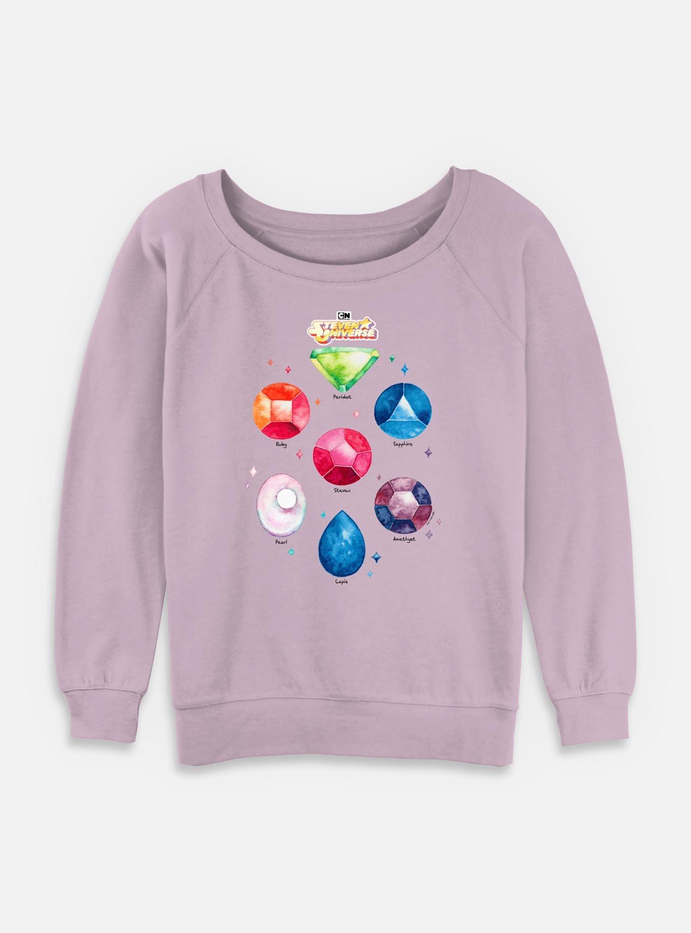 Steven Universe Watercolor Gems Womens Slouchy Sweatshirt, , hi-res