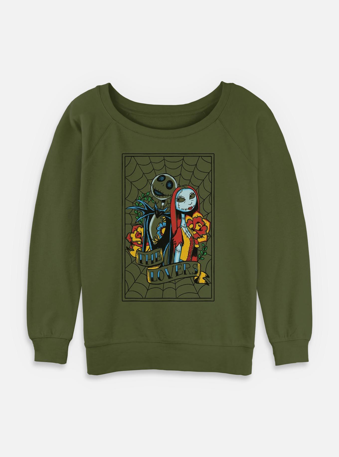 The Nightmare Before Christmas Jack and Sally The Lovers Womens Slouchy Sweatshirt, , hi-res
