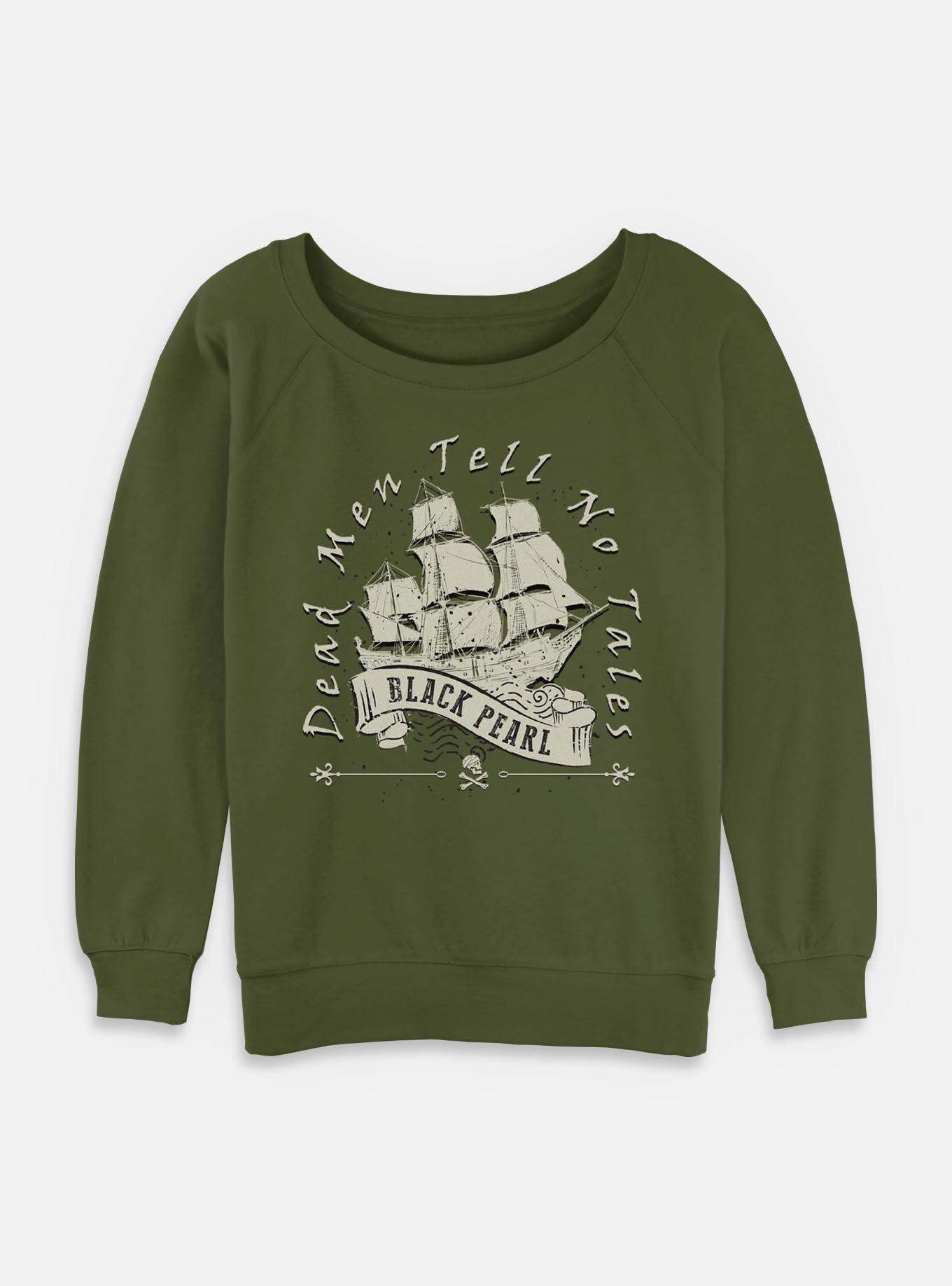 Disney Pirates of the Caribbean Vintage Black Pearl Womens Slouchy Sweatshirt