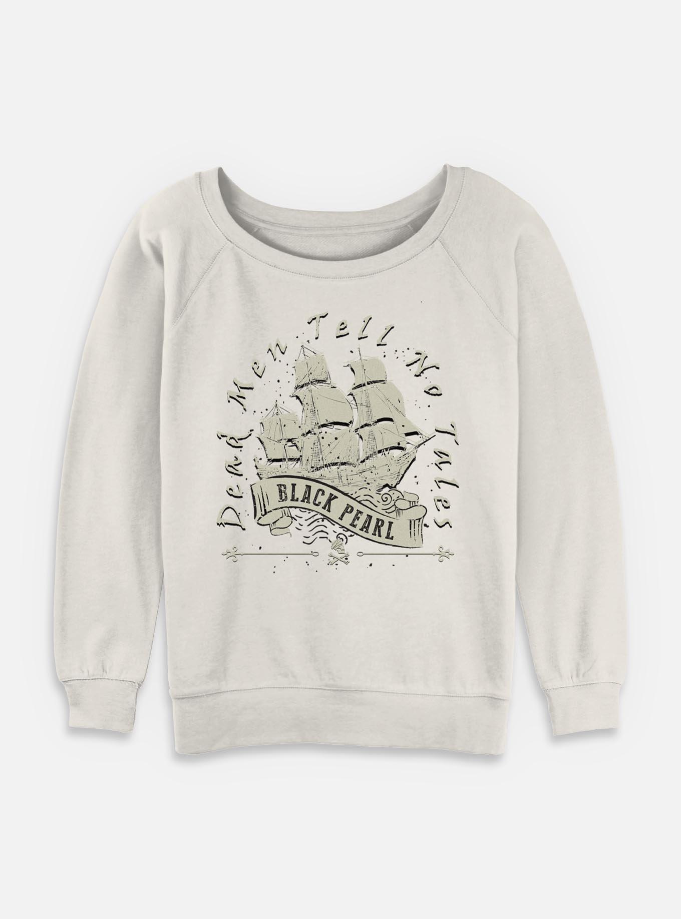 Disney Pirates of the Caribbean Vintage Black Pearl Womens Slouchy Sweatshirt