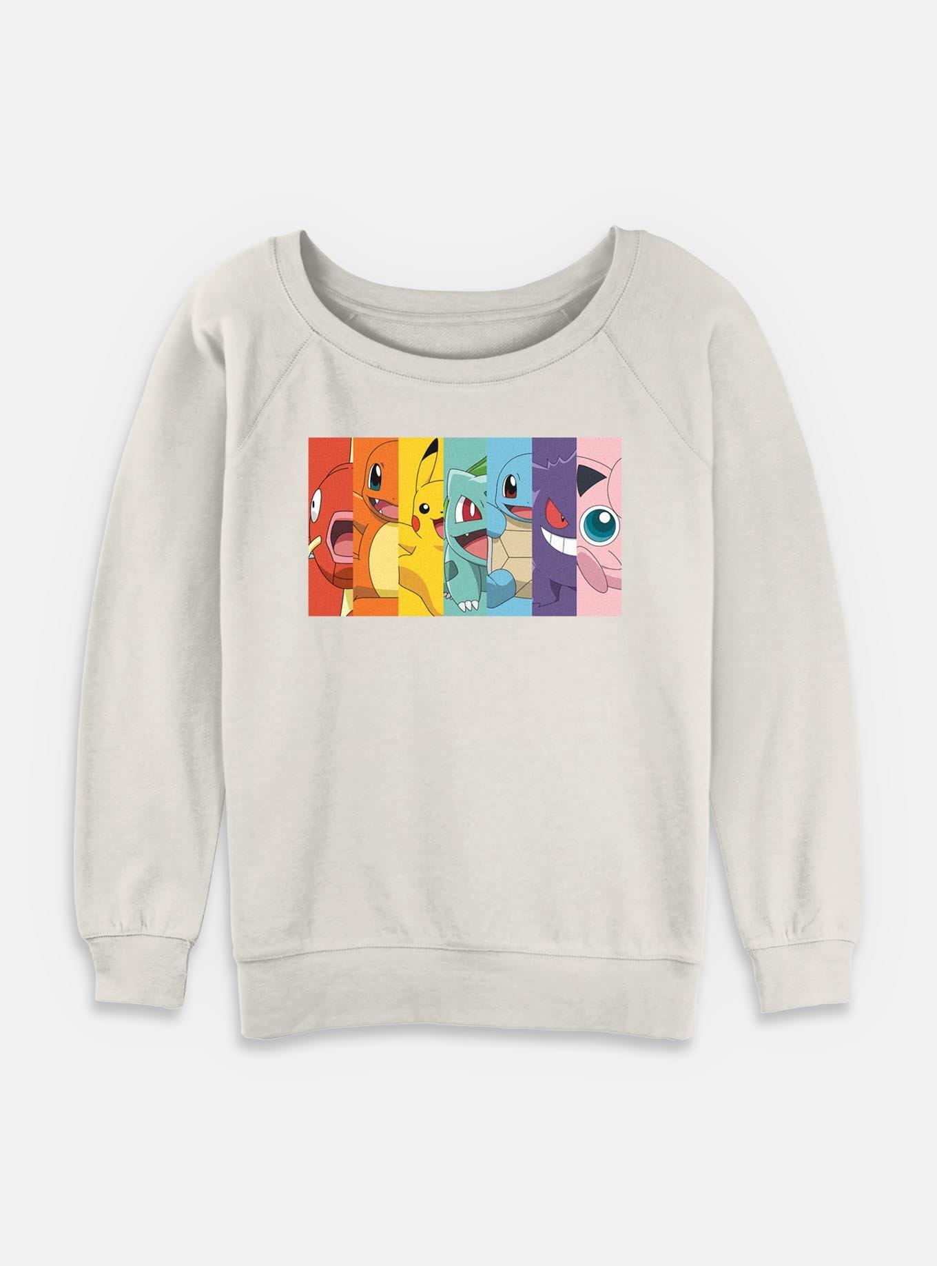 Pokemon Poke Rainbow Womens Slouchy Sweatshirt